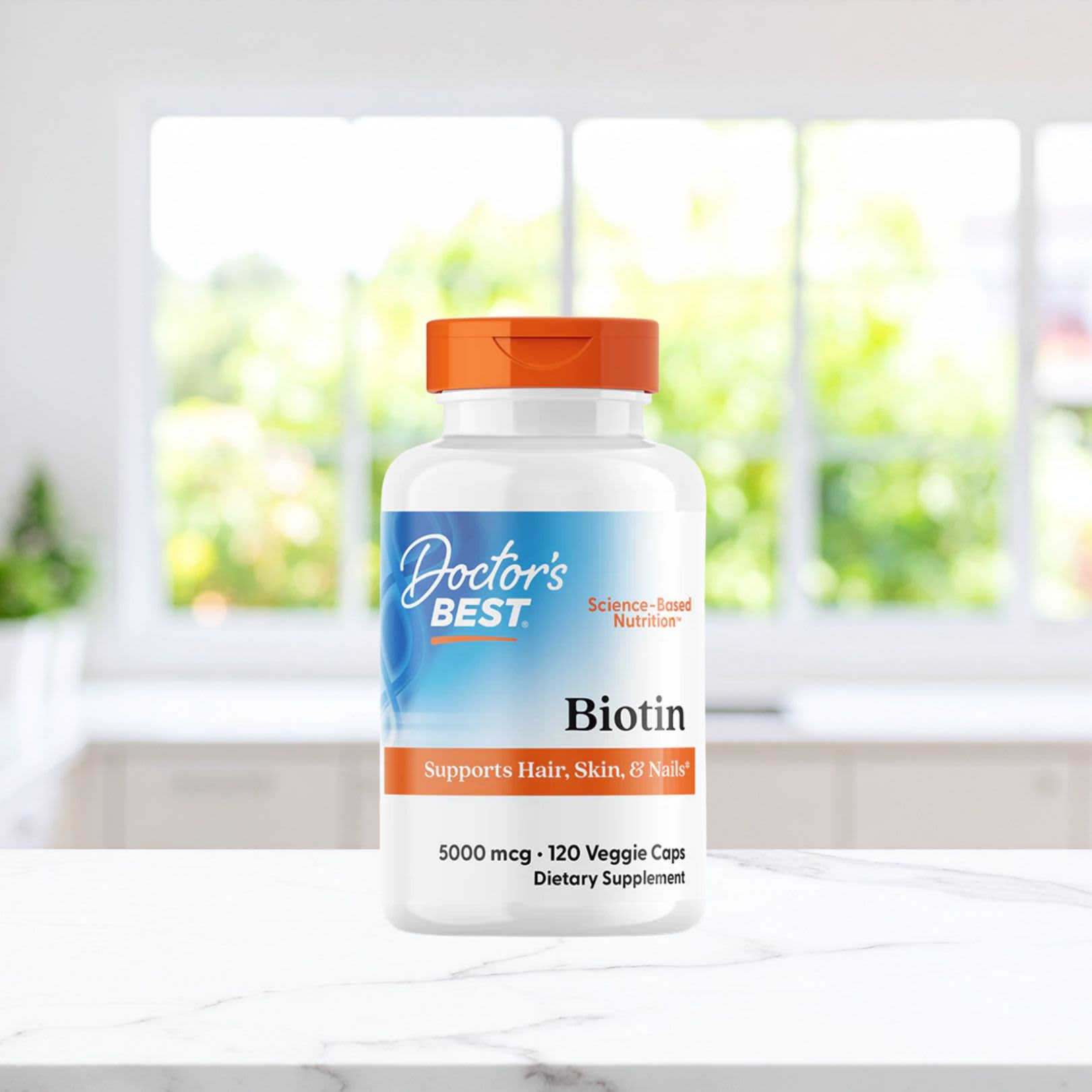 Doctor's Best Biotin – 5 000 µg – 120 gélules végétales — étiquette 7