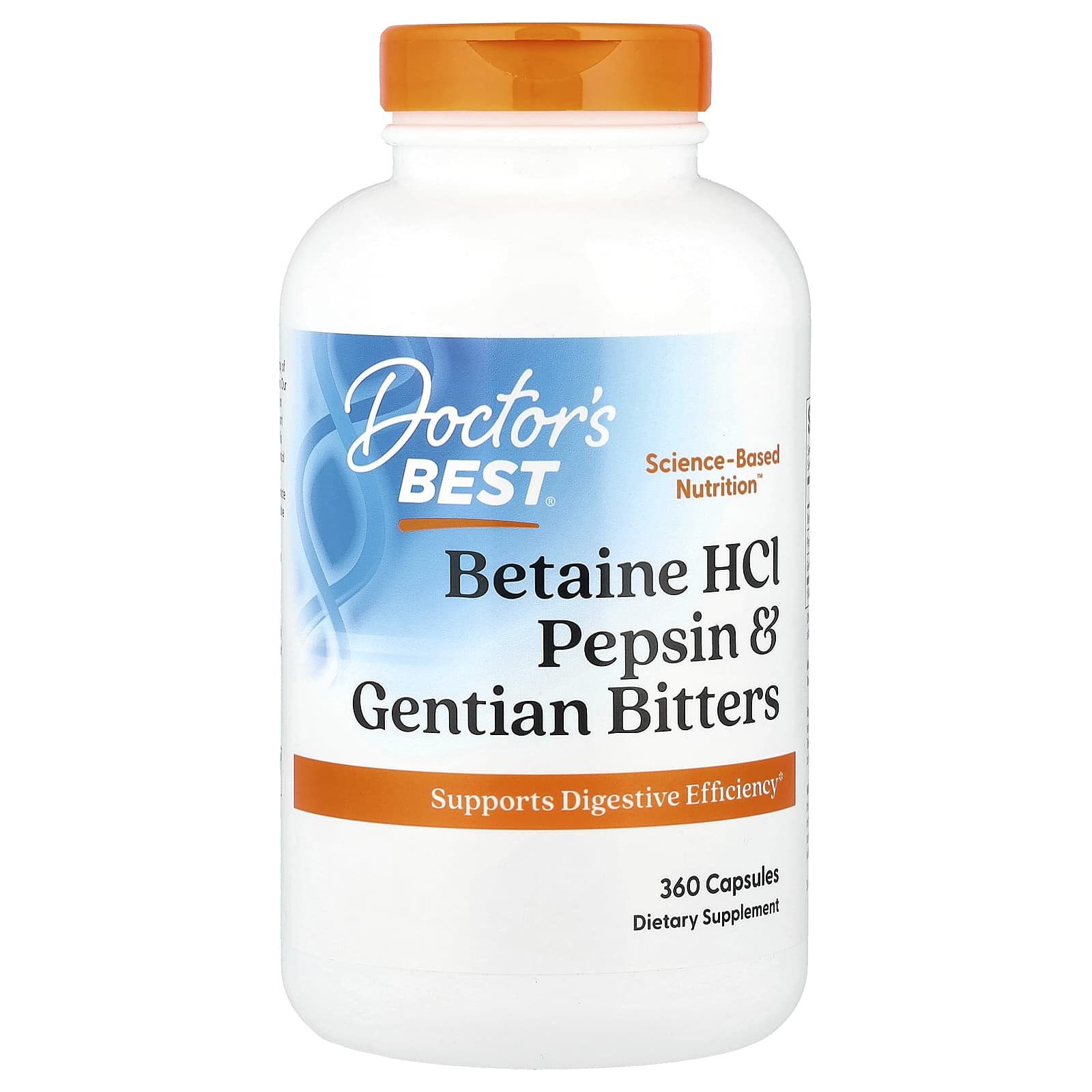 Doctor's Best Betaine HCl, Pepsin and Gentian Bitters – 360 gélules — Tunisie