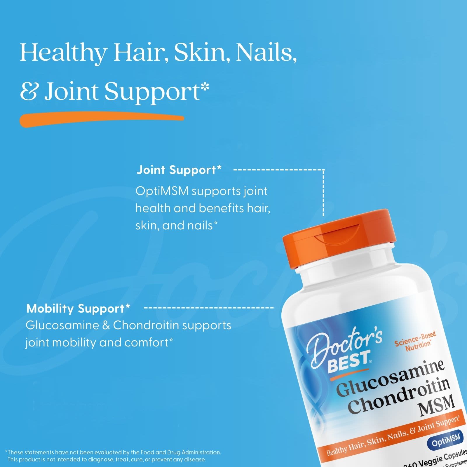 Doctor's Best Glucosamine Chondroitin MSM – 360 gélules végétales — étiquette 4