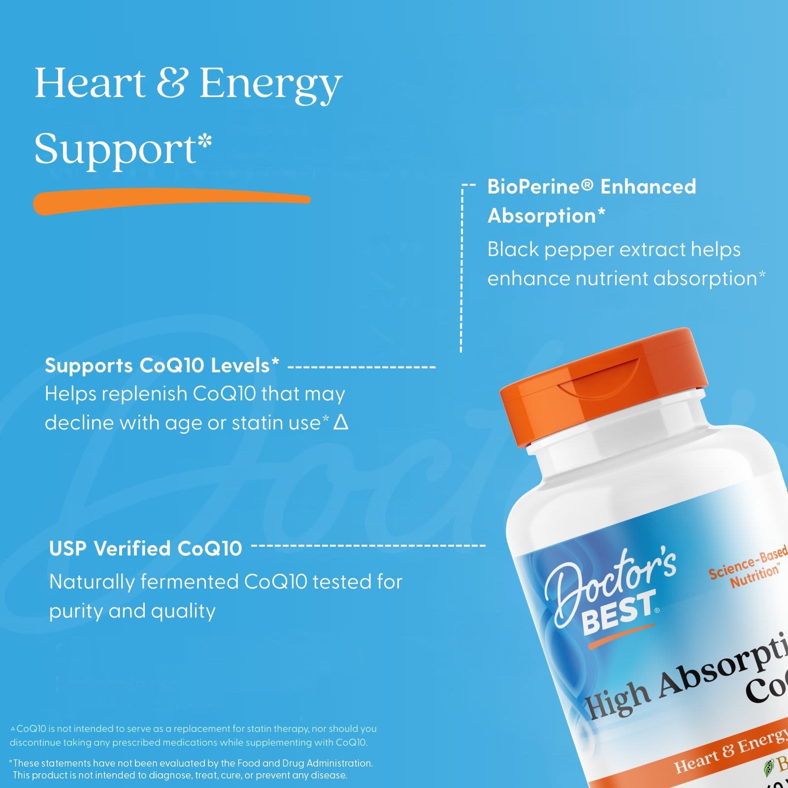 Doctor's Best High Absorption CoQ10 – 360 gélules végétales — étiquette 3