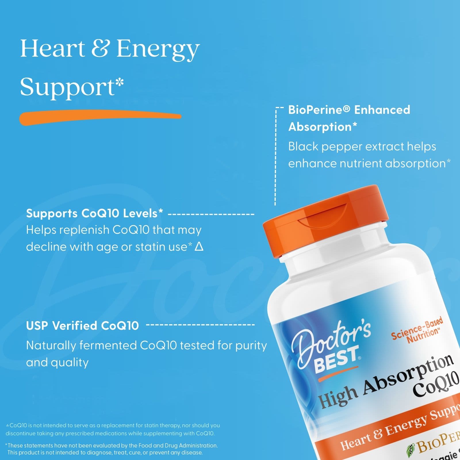 Doctor's Best High Absorption CoQ10, 60 Veggie Softgel — étiquette 3