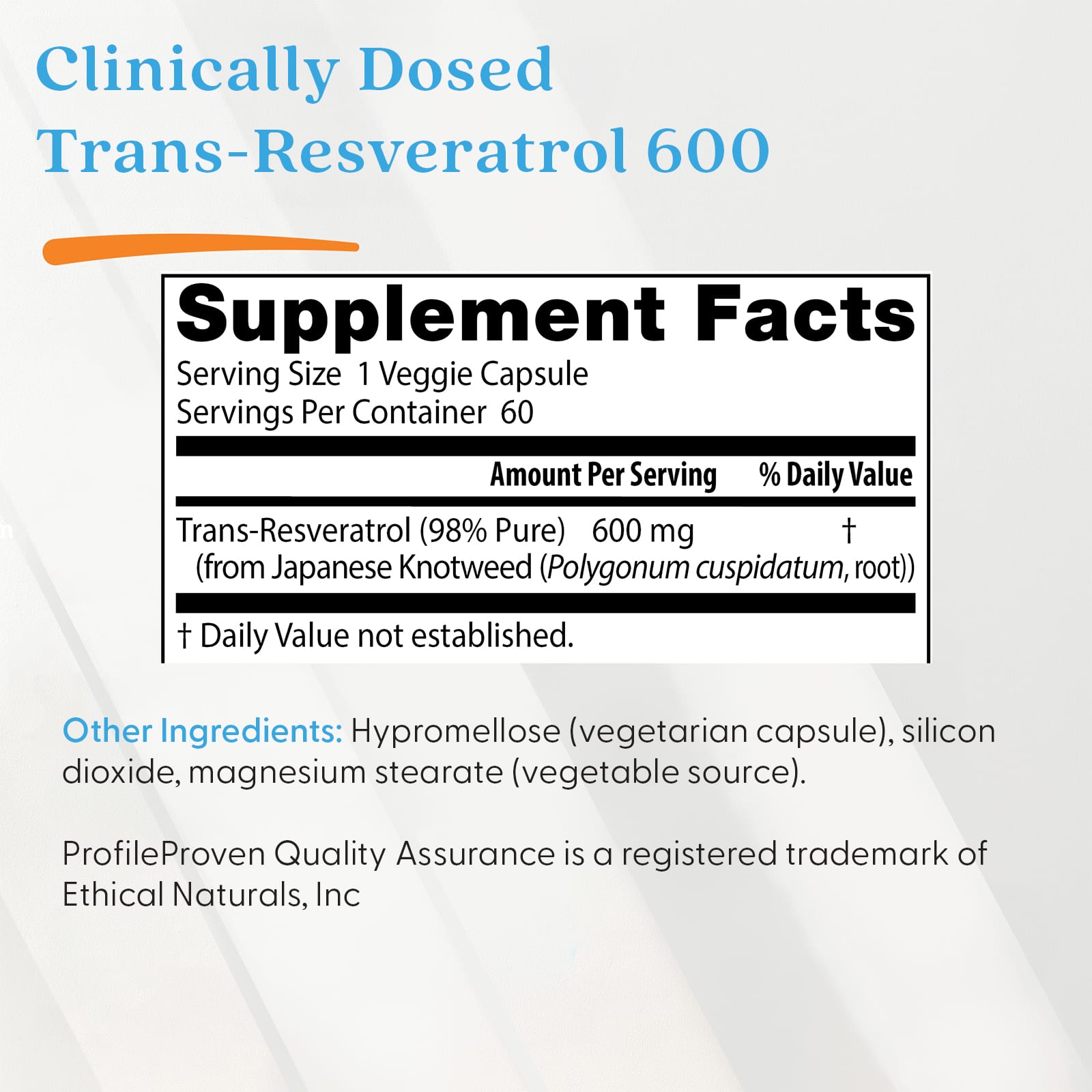 Doctor's Best Trans-Resveratrol 600 – 60 gélules végétales — étiquette 2