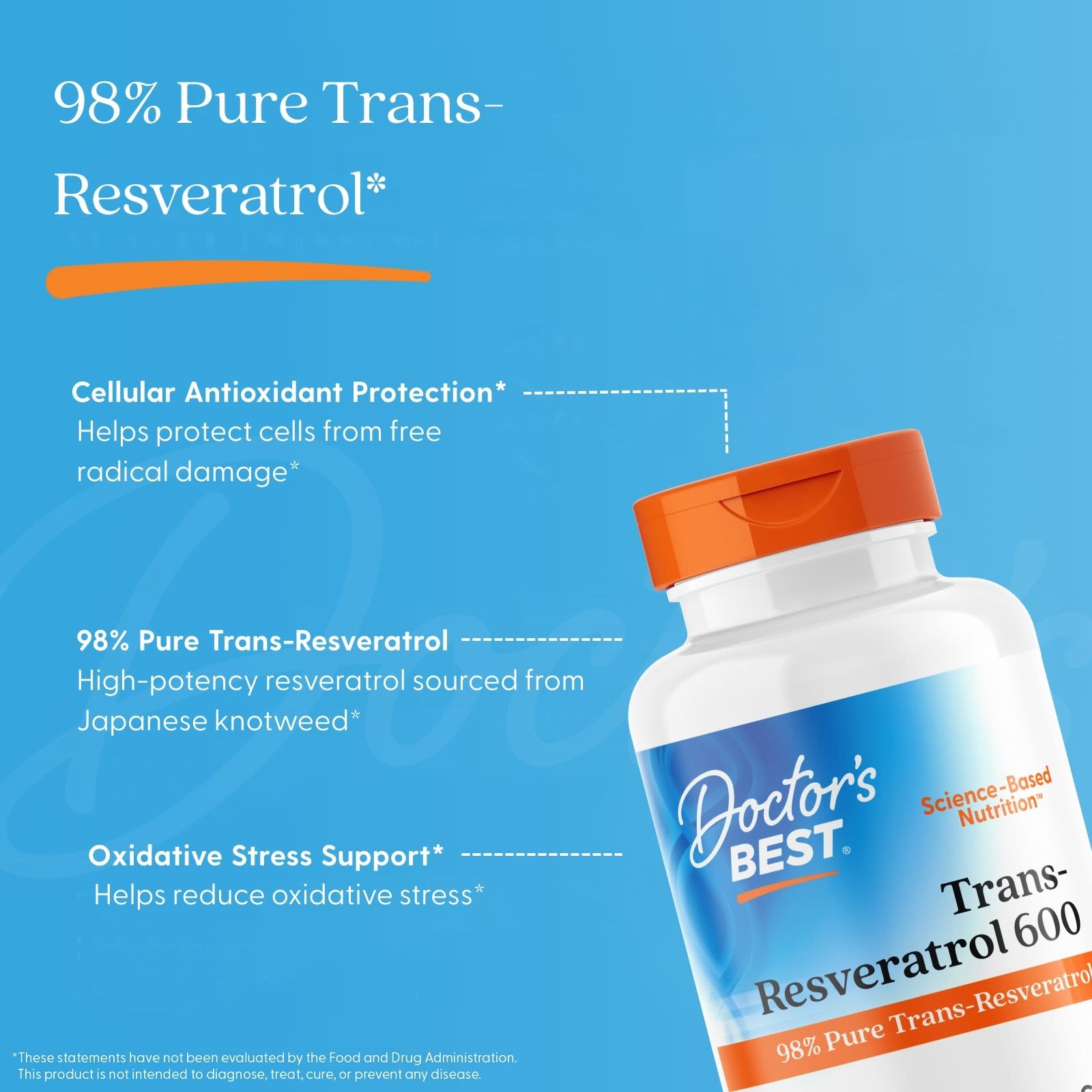 Doctor's Best Trans-Resveratrol 600 – 60 gélules végétales — étiquette 3