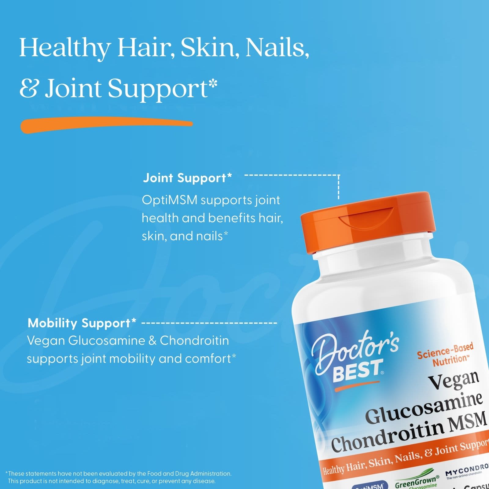 Doctor's Best Vegan Glucosamine Chondroitin MSM – 120 gélules végétales — étiquette 3