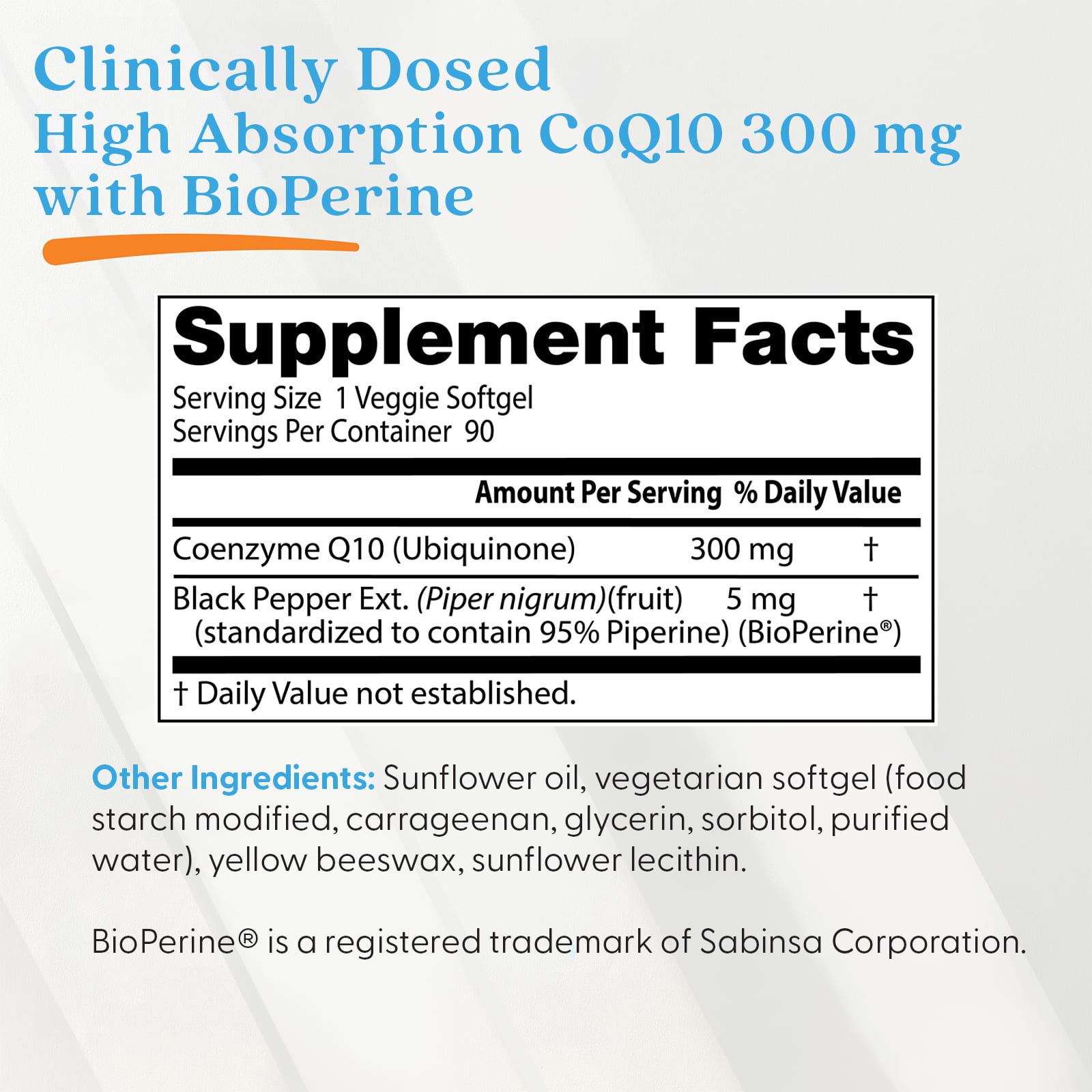 Doctor's Best High Absorption CoQ10 – 300 mg — étiquette 2