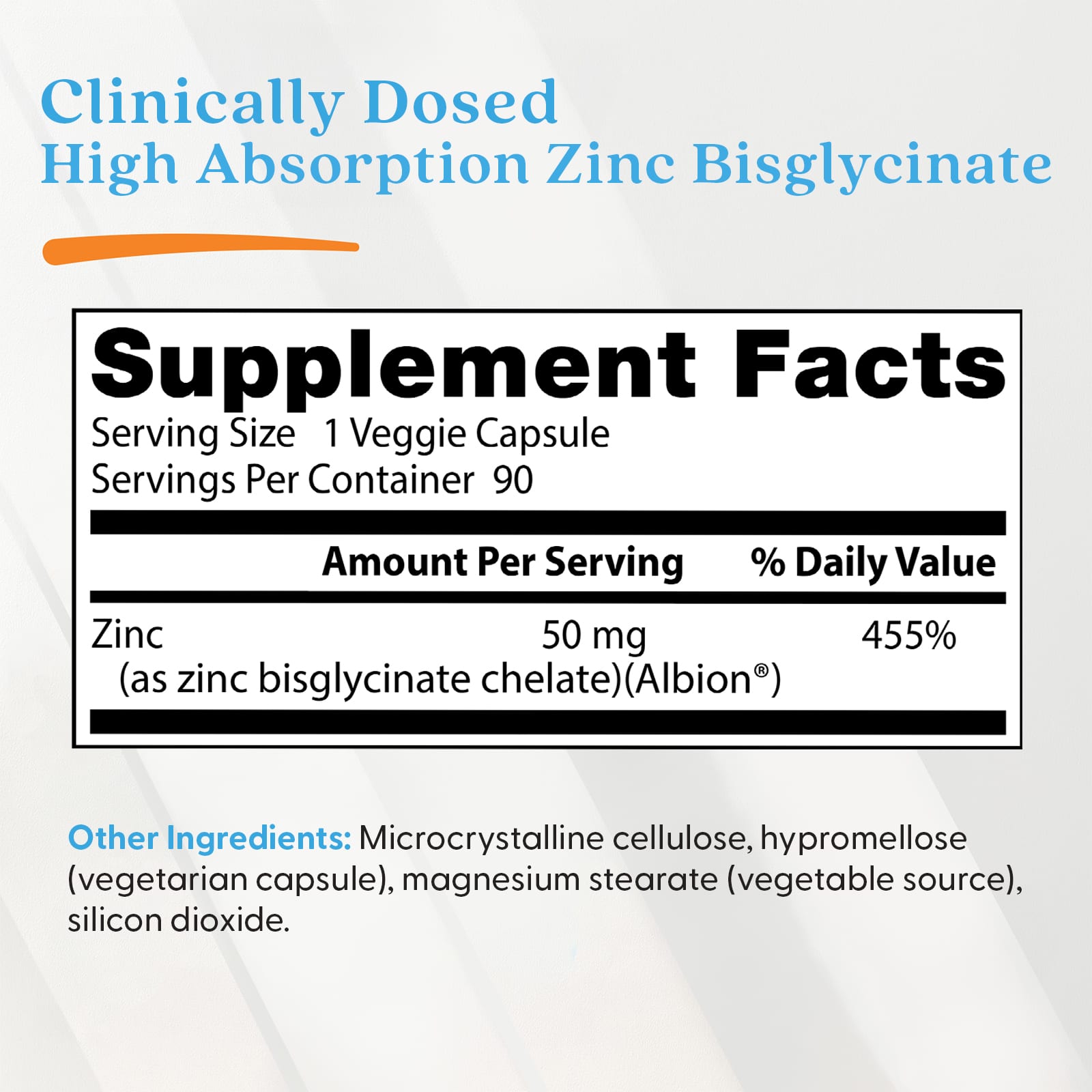 Doctor's Best High Absorption Zinc Bisglycinate – 90 gélules végétales — étiquette 2