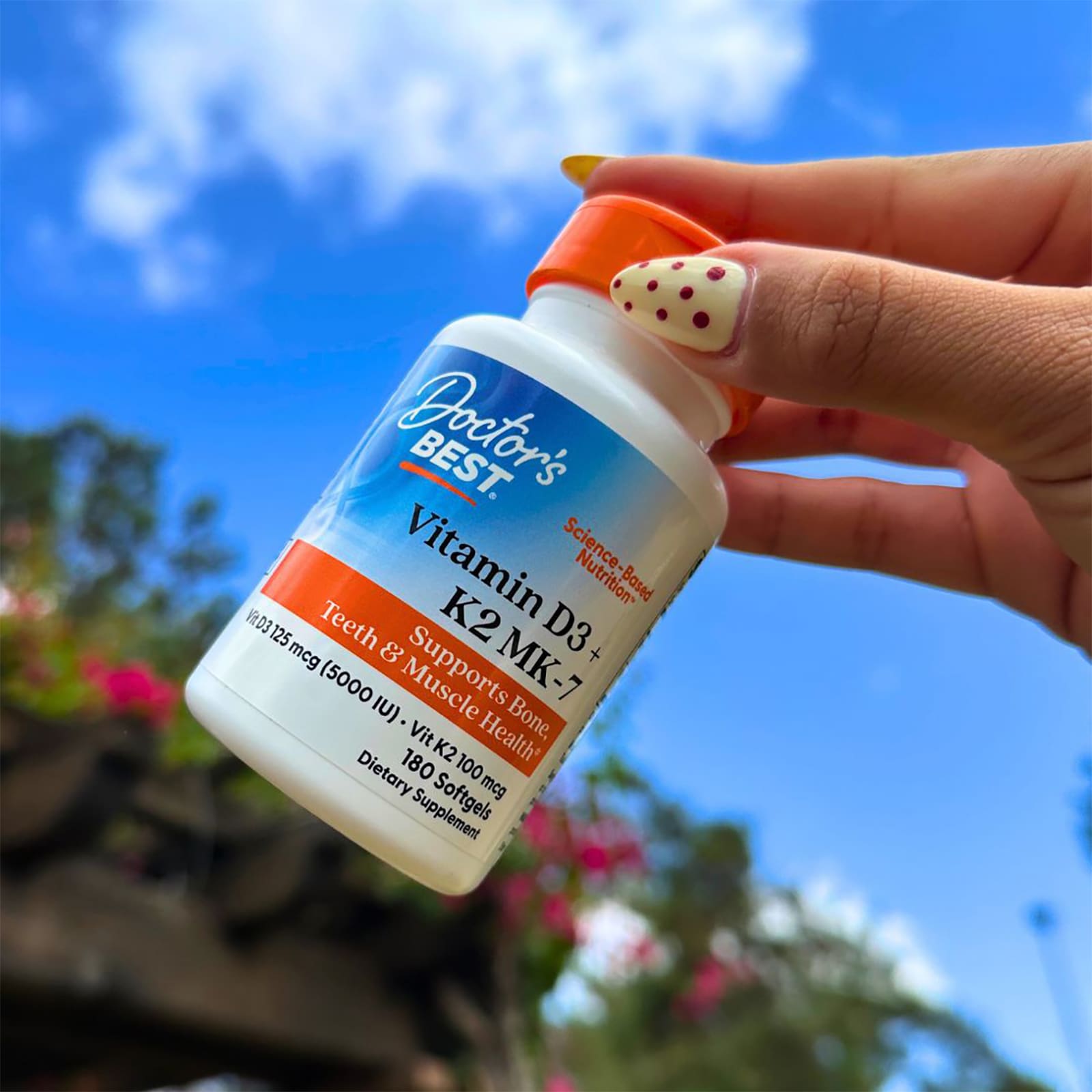 Doctor's Best Vitamin D3 + K2 MK-7 – 180 capsules molles — étiquette 7