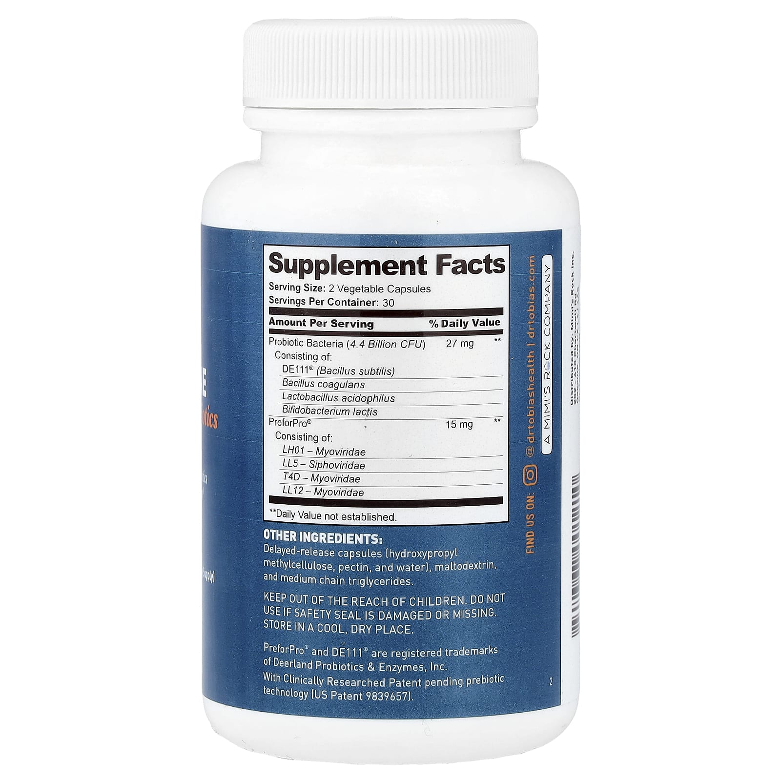 Dr. Tobias Deep Immune, Probiotics & Prebiotics, 60 Delayed Release Capsules — photo 2 sur 2