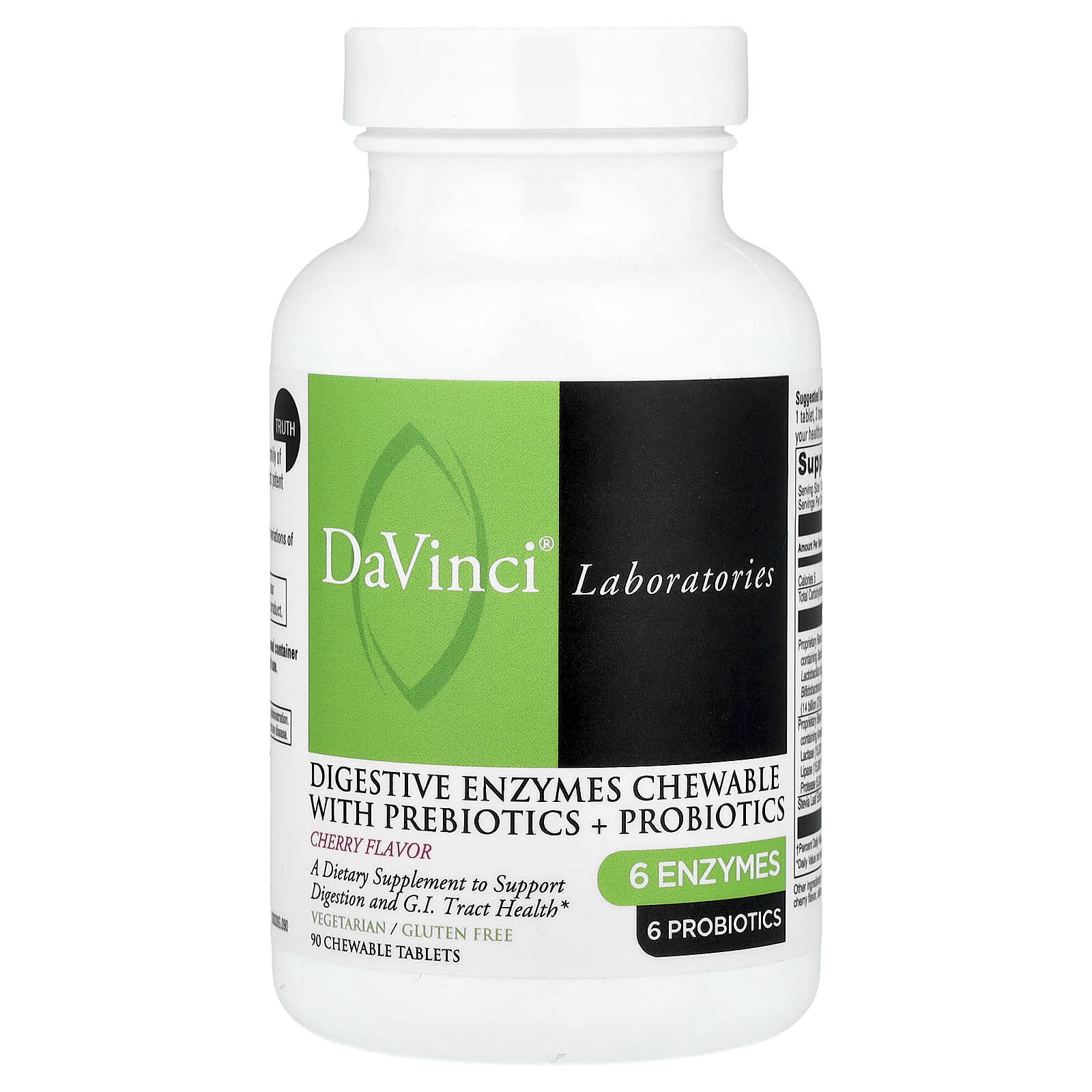 DaVinci Laboratories Digestive Enzymes Chewable With Prebiotics + Probiotics, 90 Chewable Tablets – Cherry — Tunisie