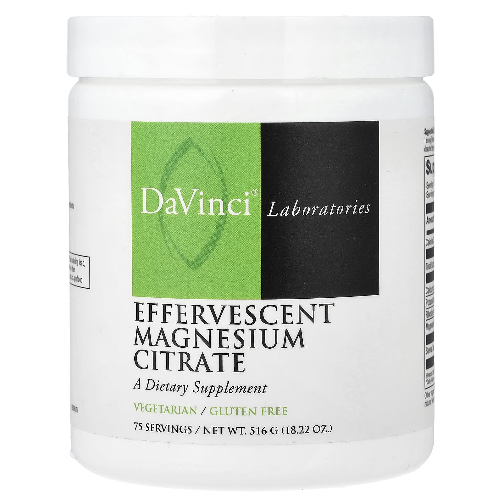 DaVinci Laboratories Effervescent Magnesium Citrate – 516 g — Tunisie