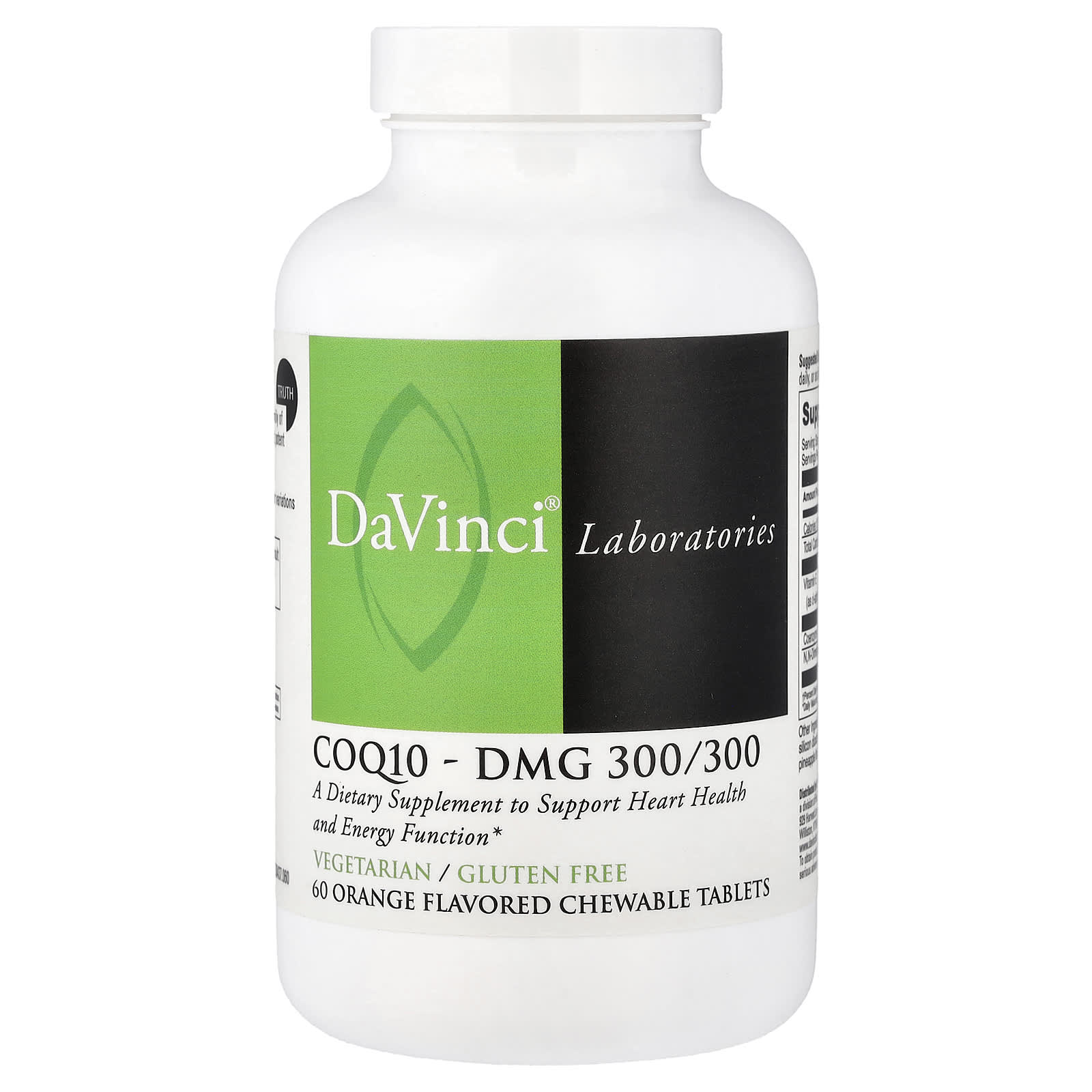 DaVinci Laboratories CoQ10-DMG 300/300, 60 Chewable Tablets – Orange — Tunisie