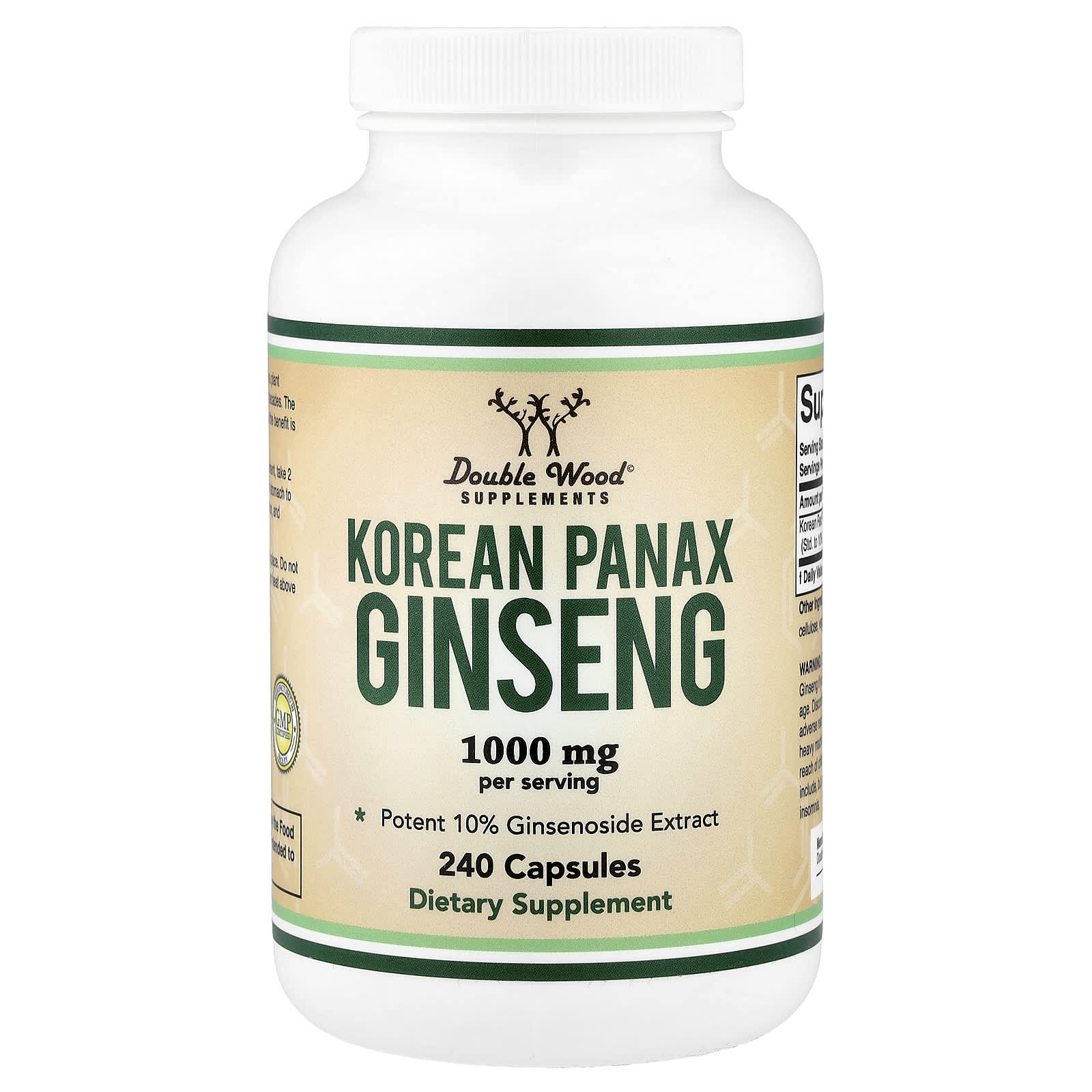 Double Wood Supplements Korean Panax Ginseng – 240 gélules — Tunisie
