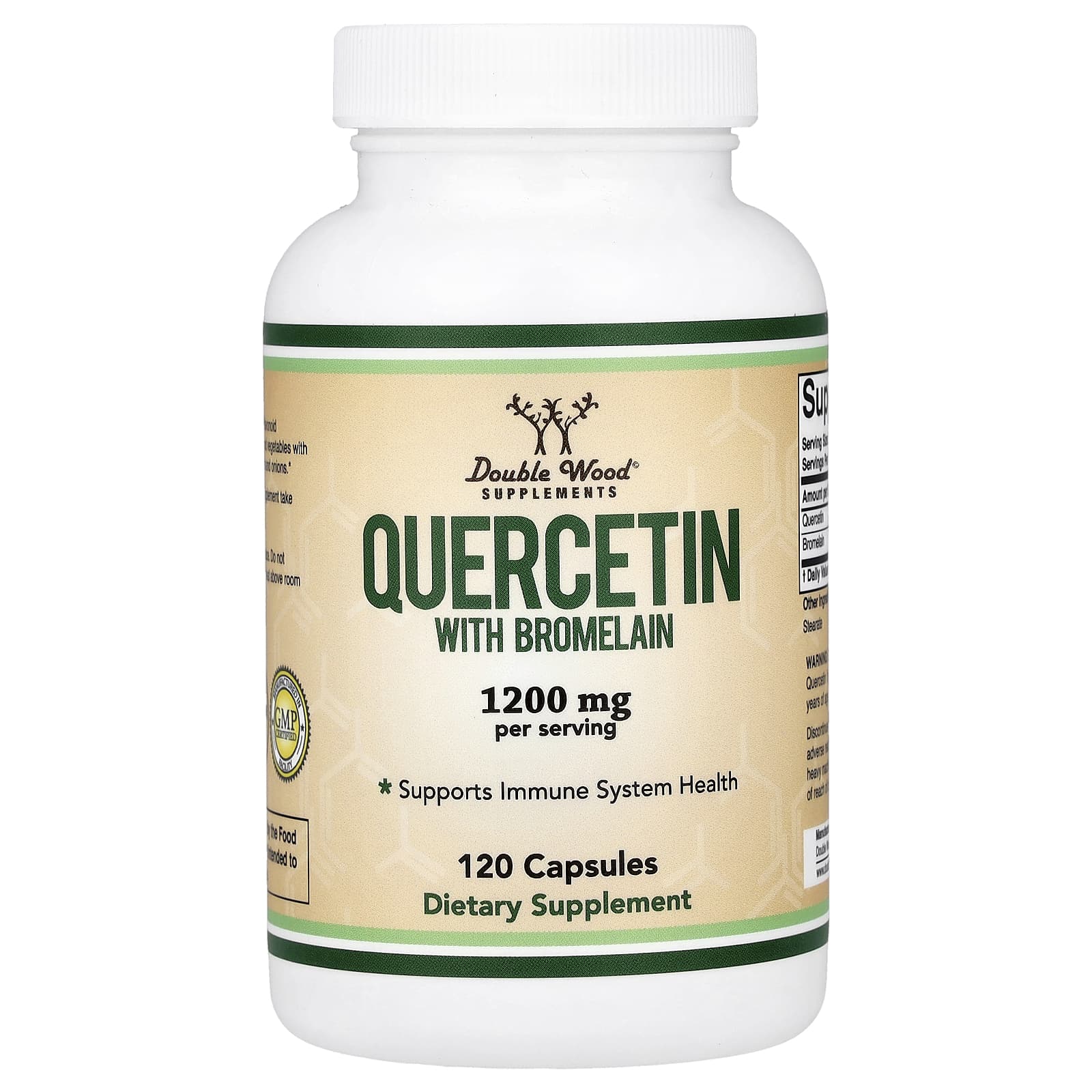 Double Wood Supplements Quercetin with Bromelain – 120 gélules — Tunisie