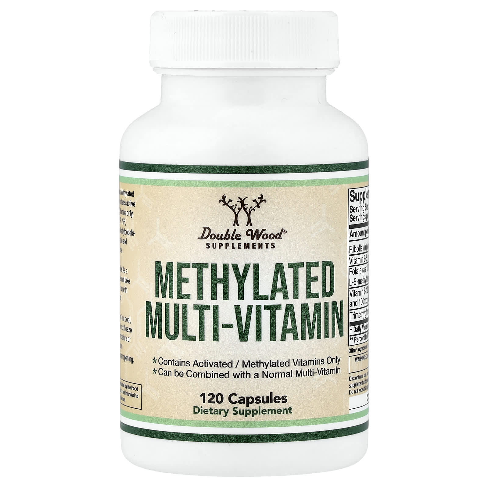 Double Wood Supplements Methylated Multi-Vitamin – 120 gélules — Tunisie