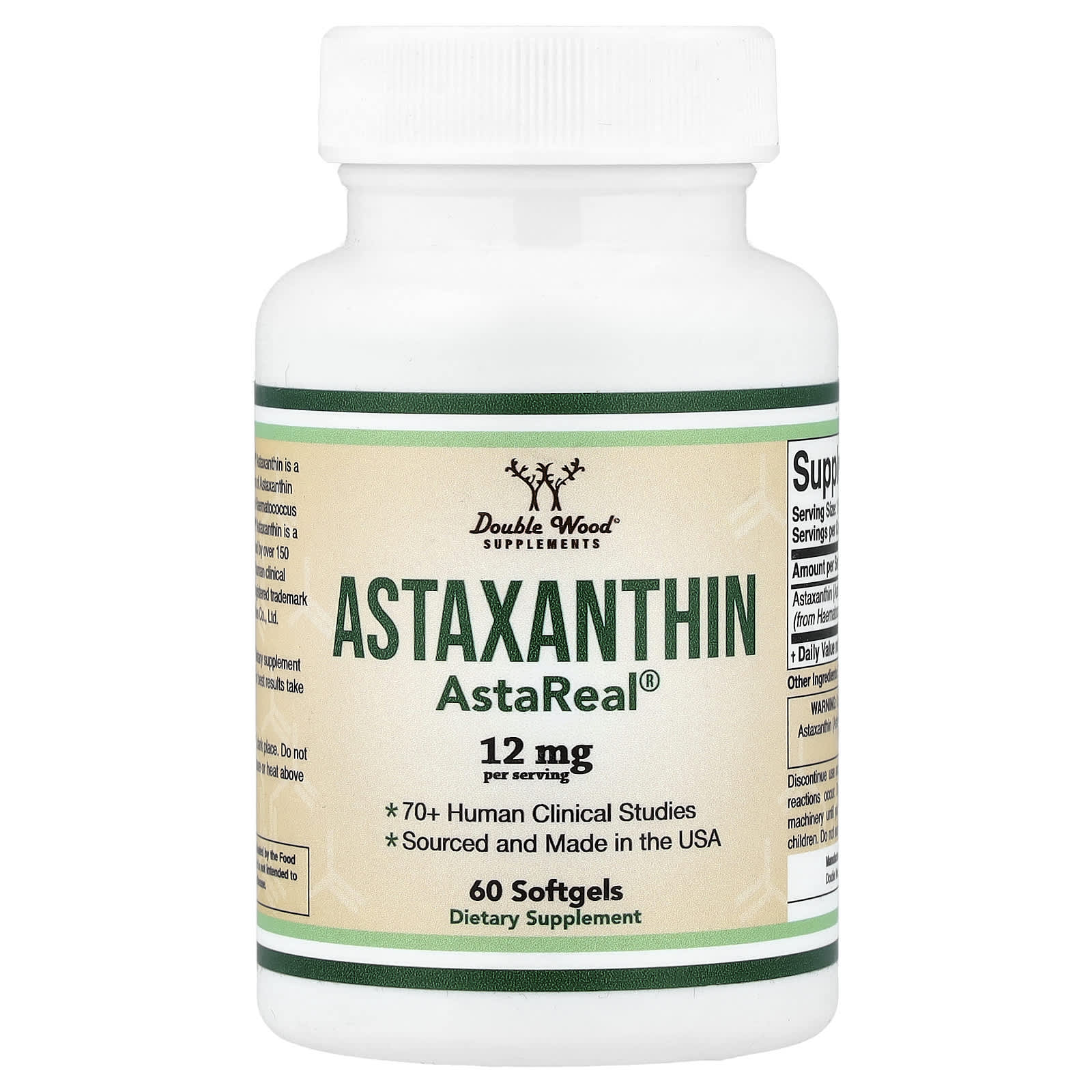 Double Wood Supplements Astaxanthin AstaReal – 60 capsules molles — Tunisie