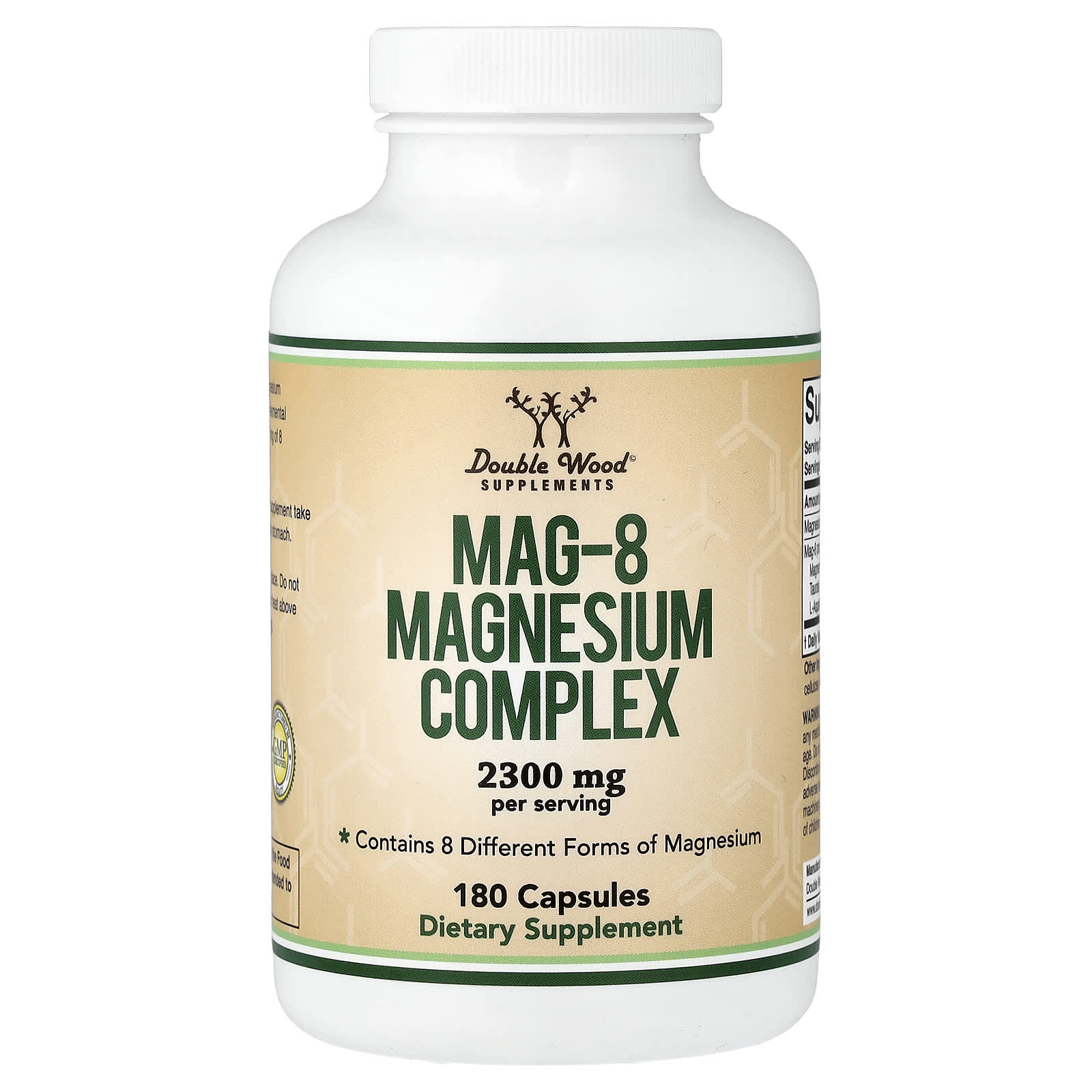 Double Wood Supplements Mag-8 Magnesium Complex – 180 gélules — Tunisie
