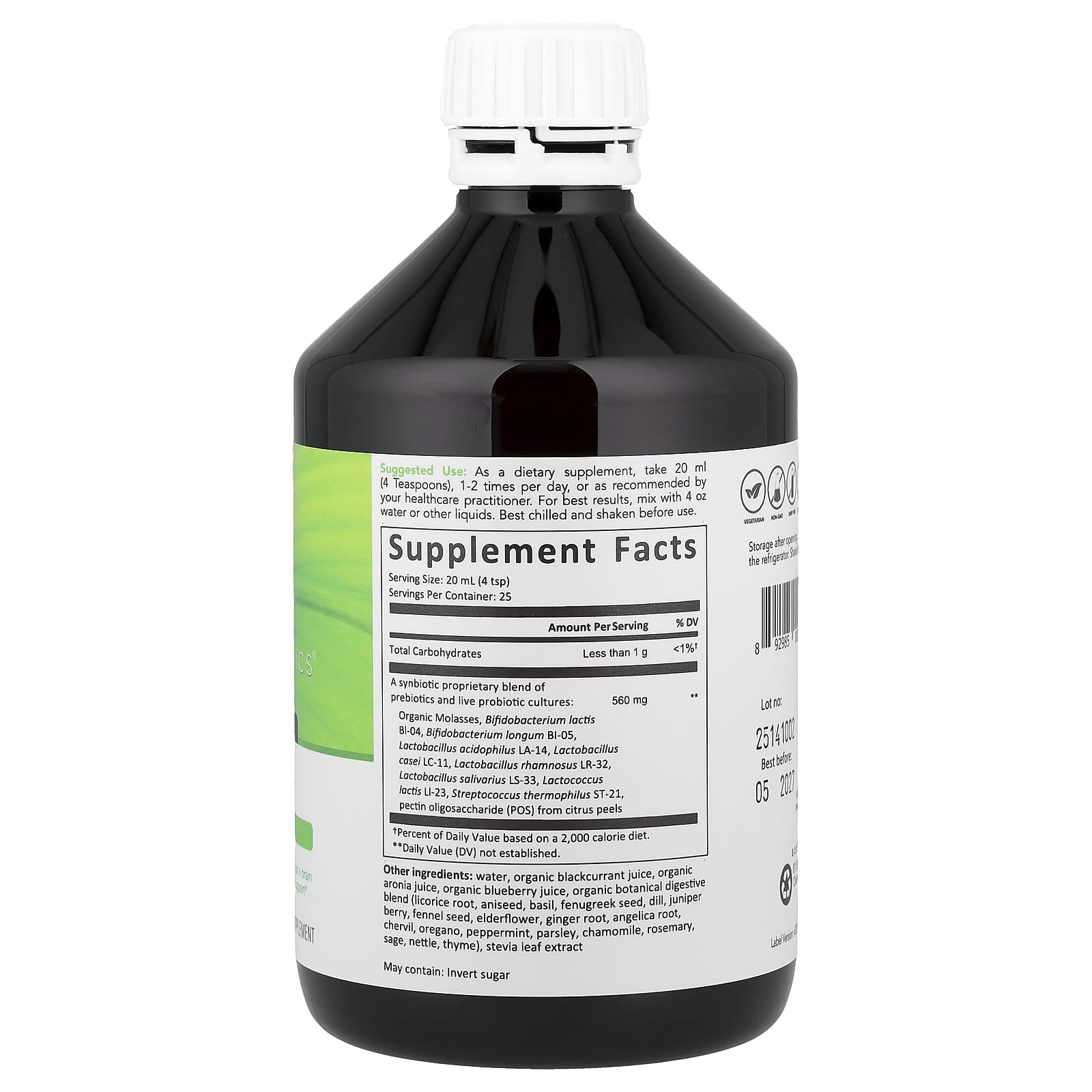 Econugenics EcoProbiotic, Pre + Probiotic Elixir – Natural Berry – 502 ml — photo 2 sur 2