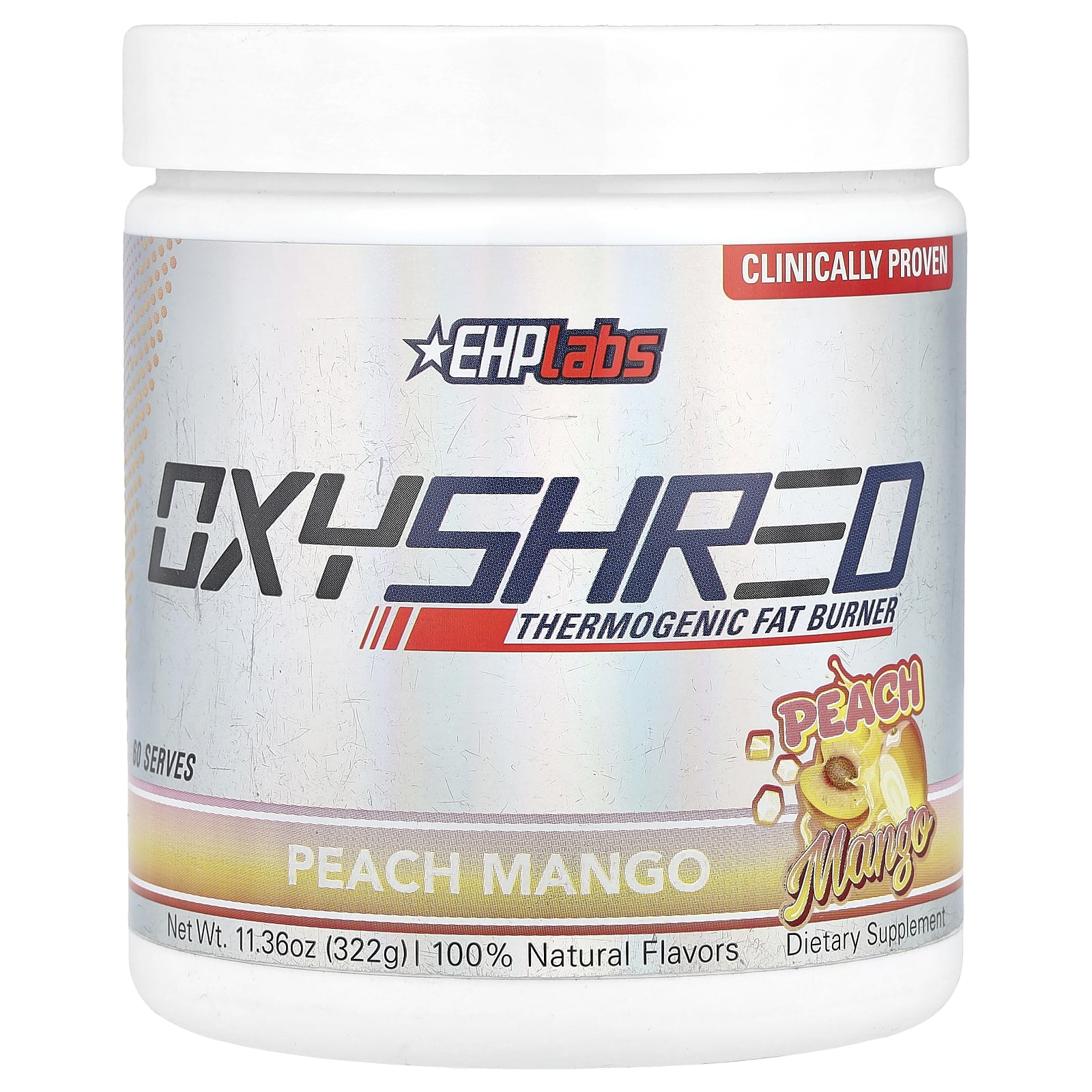 EHPlabs OxyShred, Thermogenic Fat Burner – Peach Mango – 322 g — Tunisie