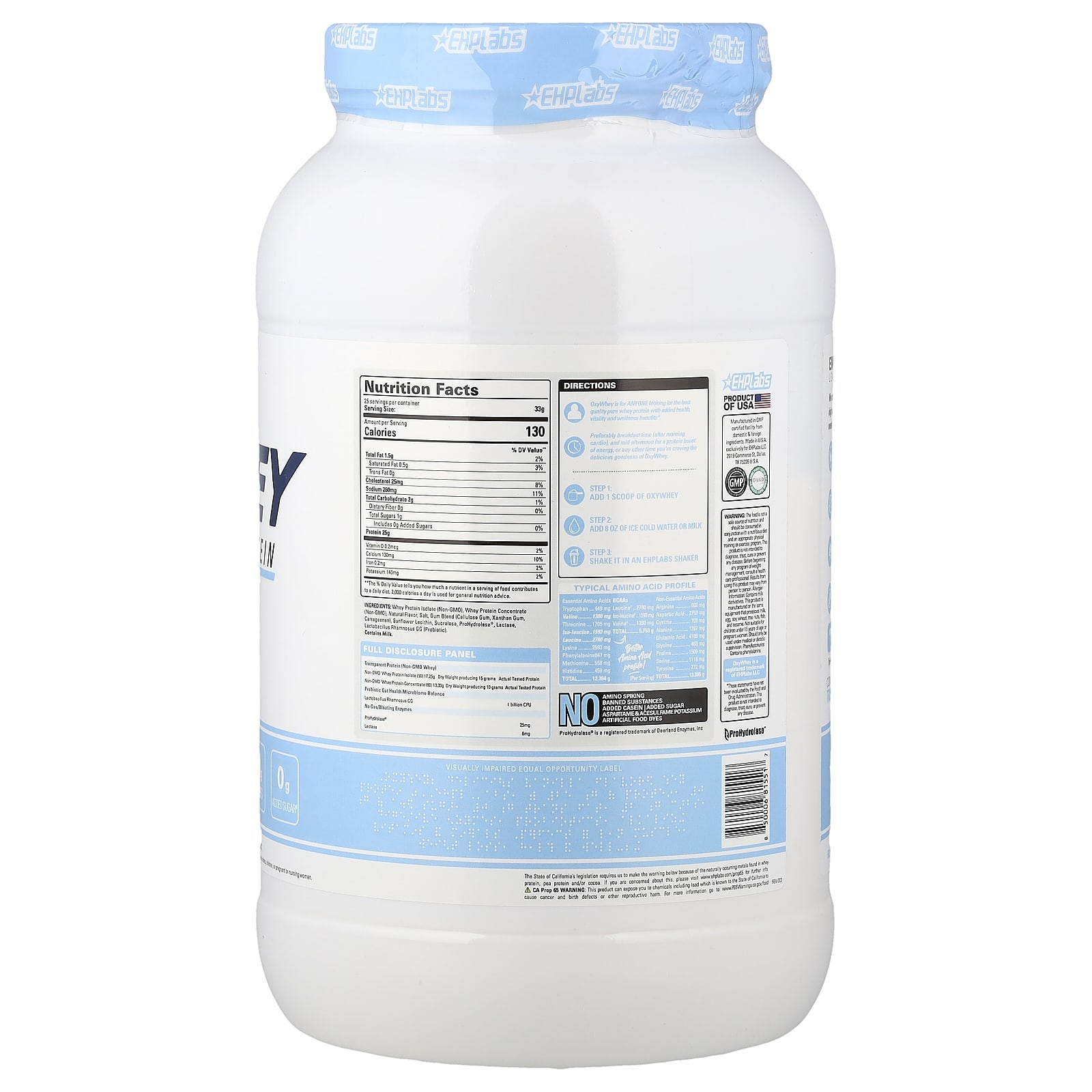 EHPlabs OxyWhey, Daily Lean Whey Protein – Vanilla Ice Cream – 825 g — photo 2 sur 2