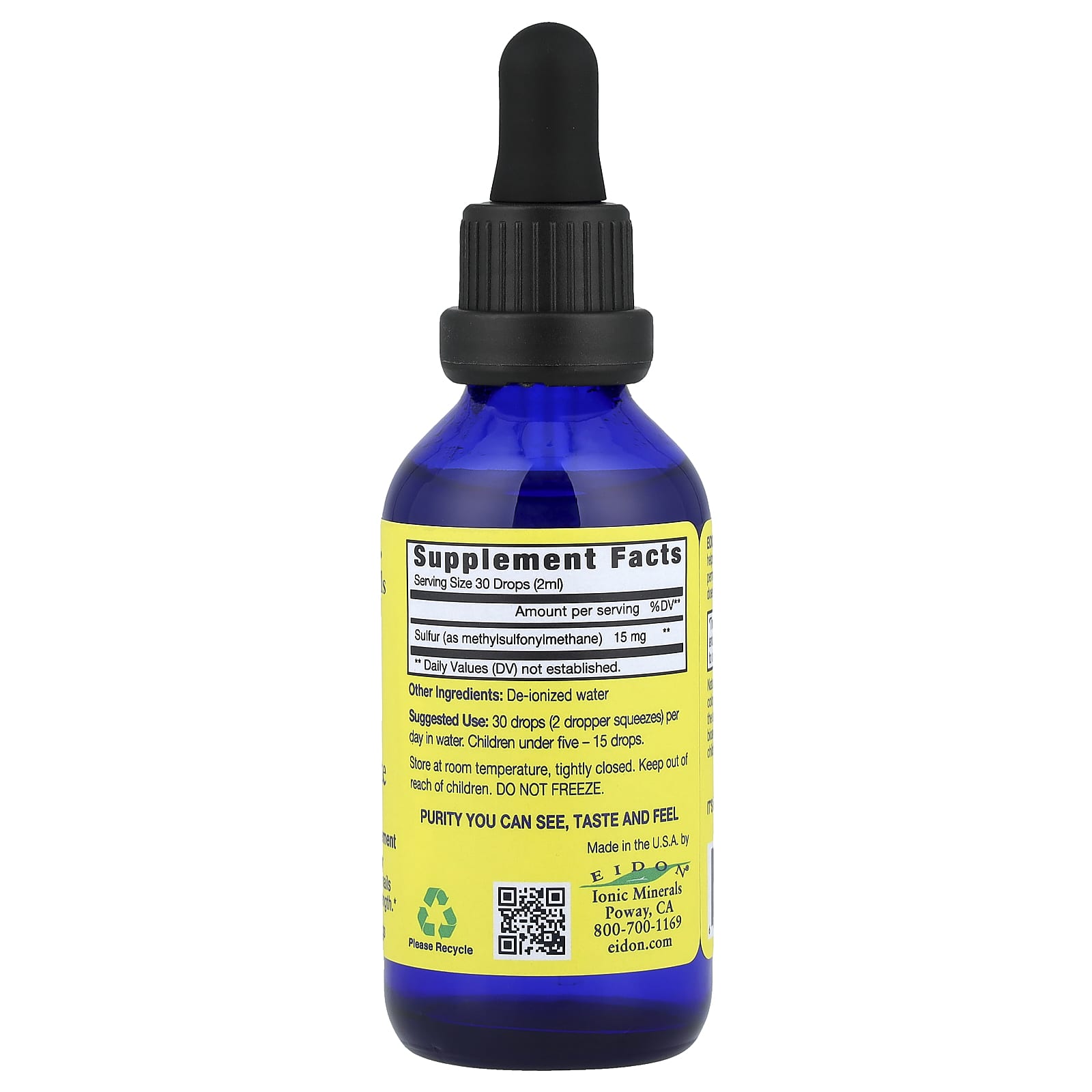 Eidon Ionic Minerals Sulfur, Liquid Concentrate – 60 ml — photo 2 sur 2