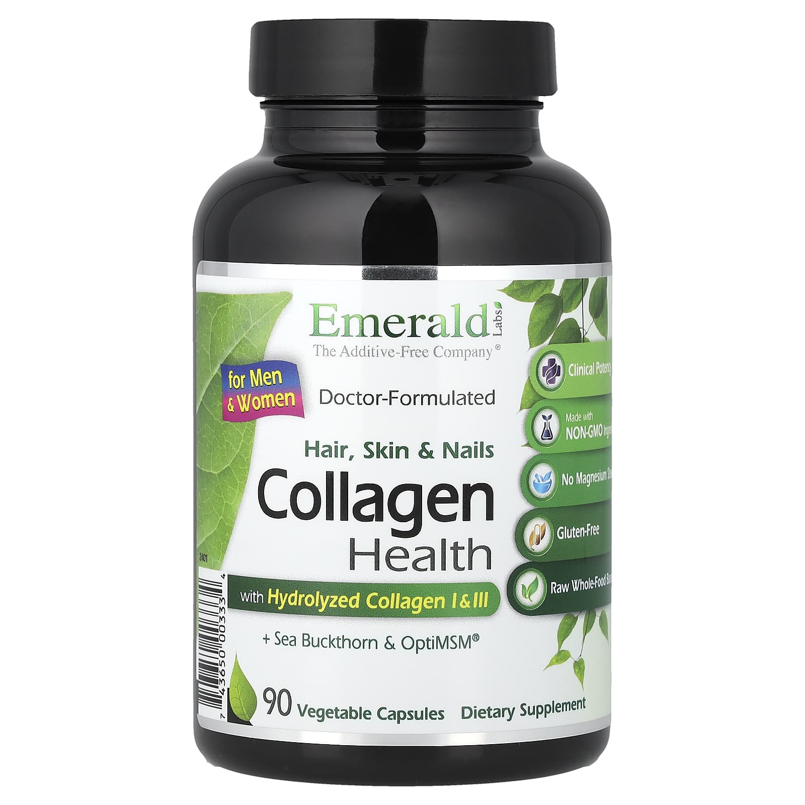 Emerald Laboratories Collagen Health For Men & Women, 90 Vegetable Capsules — Tunisie