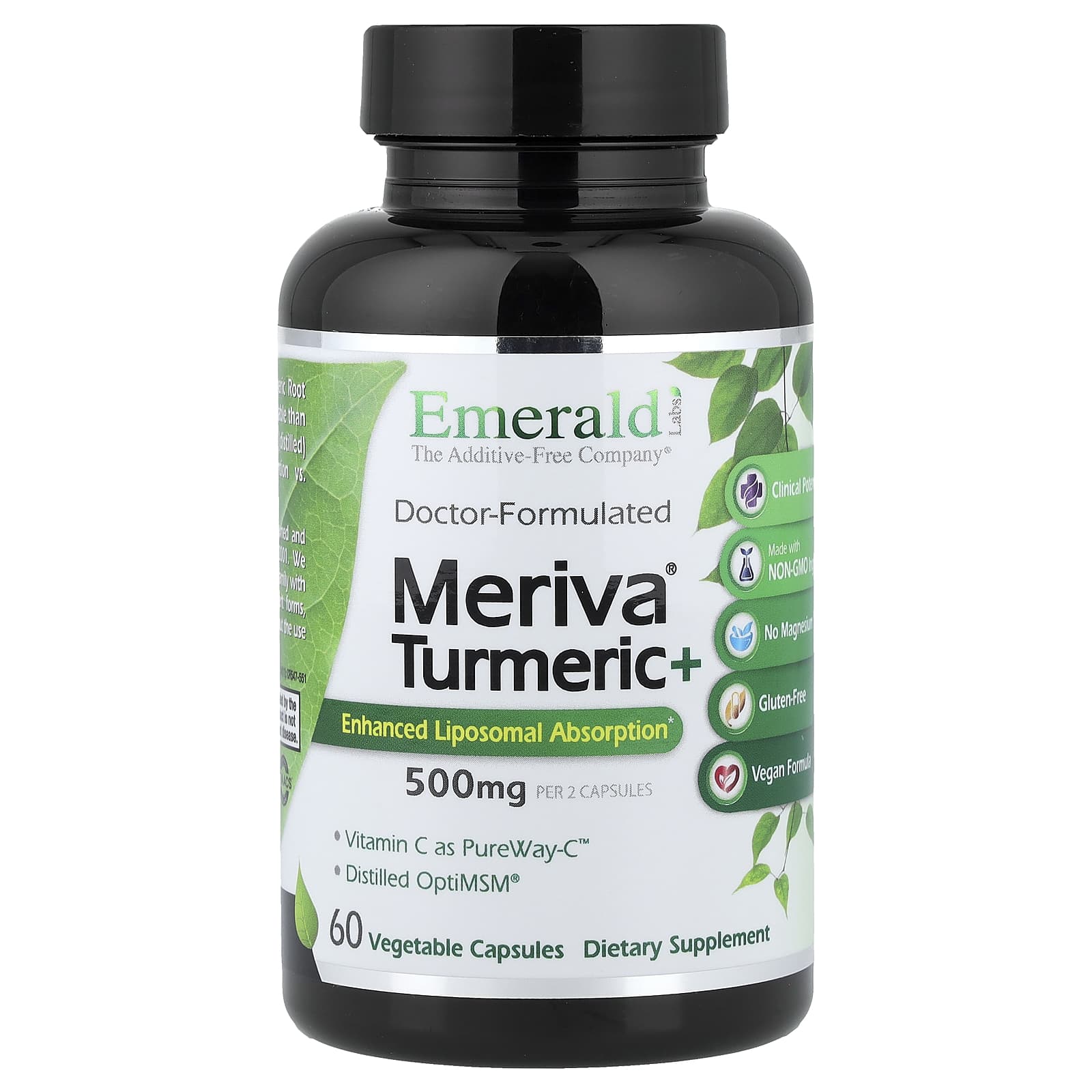 Emerald Laboratories Meriva Turmeric +, 60 Vegetable Capsules — Tunisie