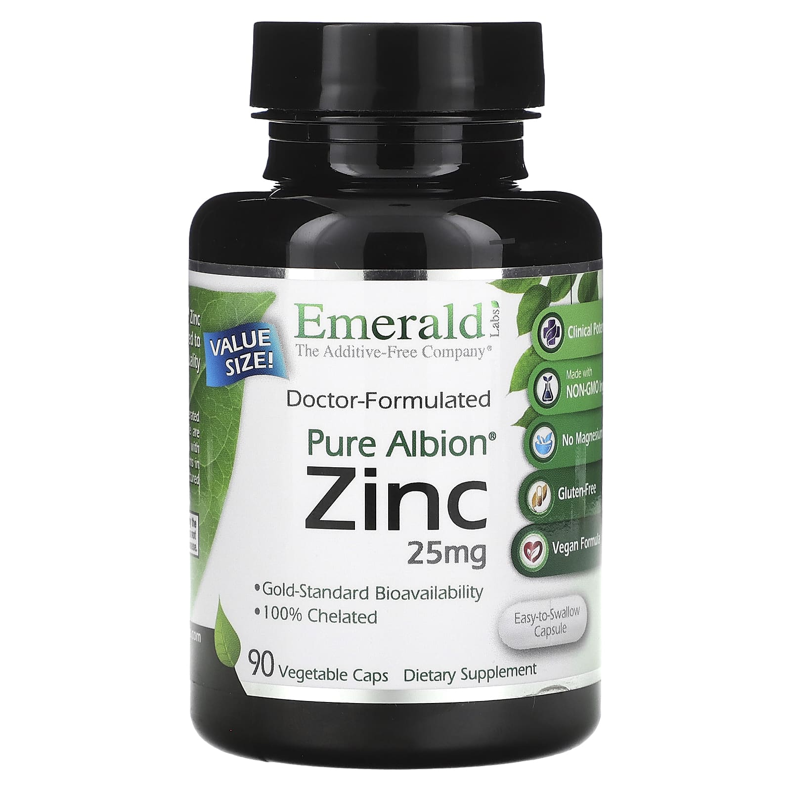 Emerald Laboratories Pure Albion, Zinc – 25 mg — Tunisie