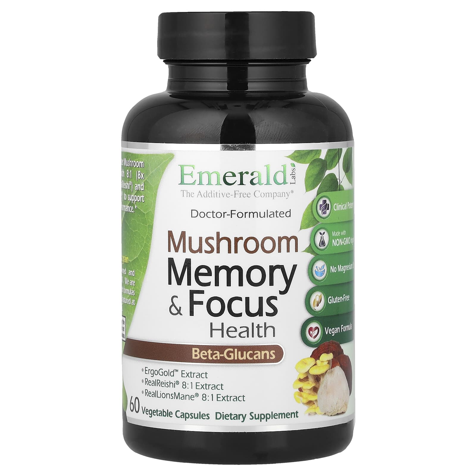 Emerald Laboratories Mushroom Memory & Focus Health, 60 Vegetable Capsules — Tunisie