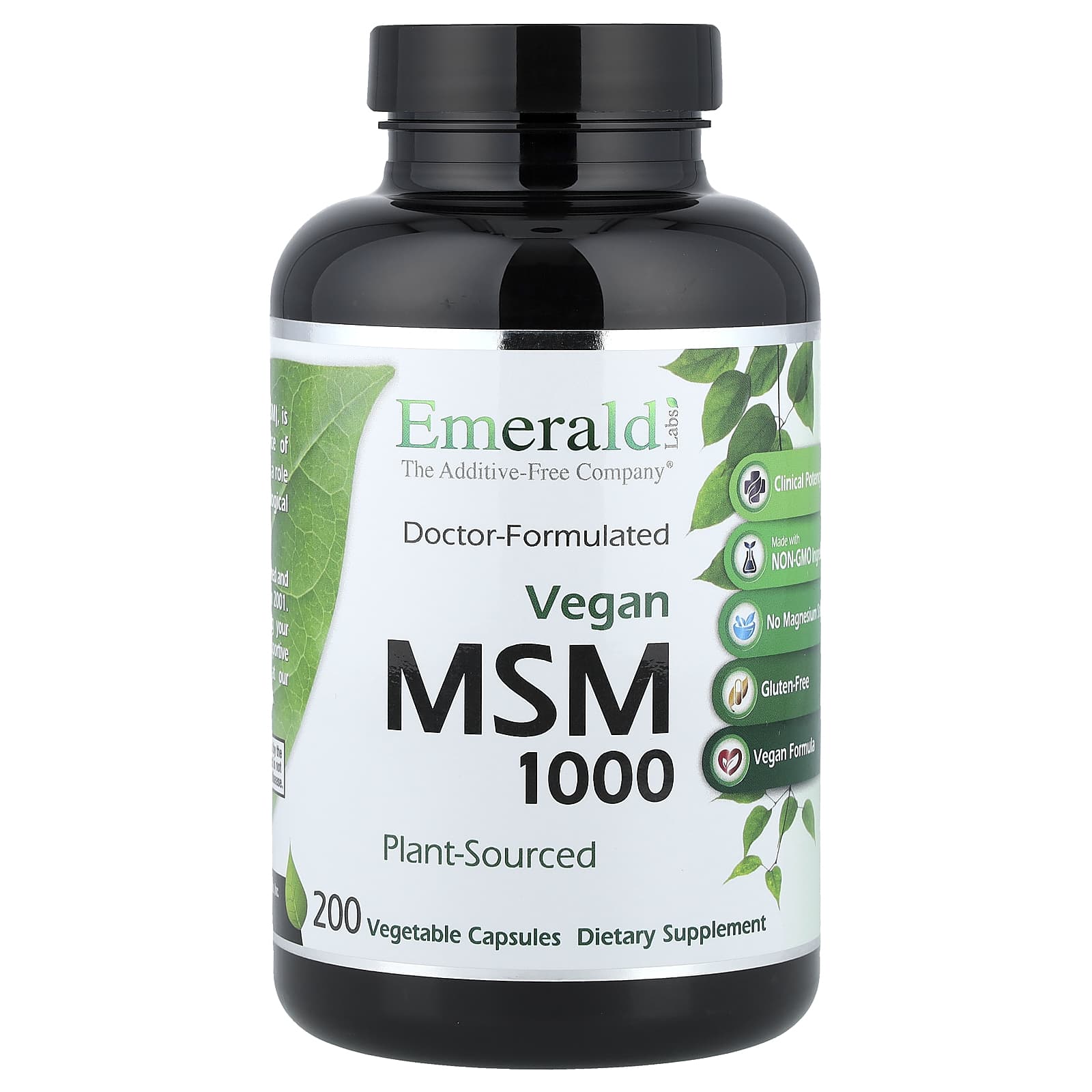 Emerald Laboratories Vegan MSM 1000, 200 Vegetable Caps (1, 000 mg per Capsule) — Tunisie