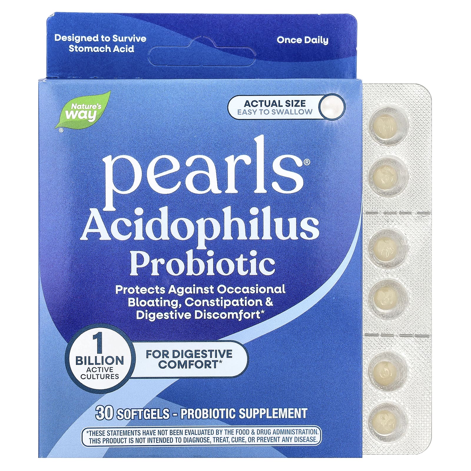 Nature's Way Acidophilus Probiotic Pearls – 30 capsules molles — Tunisie