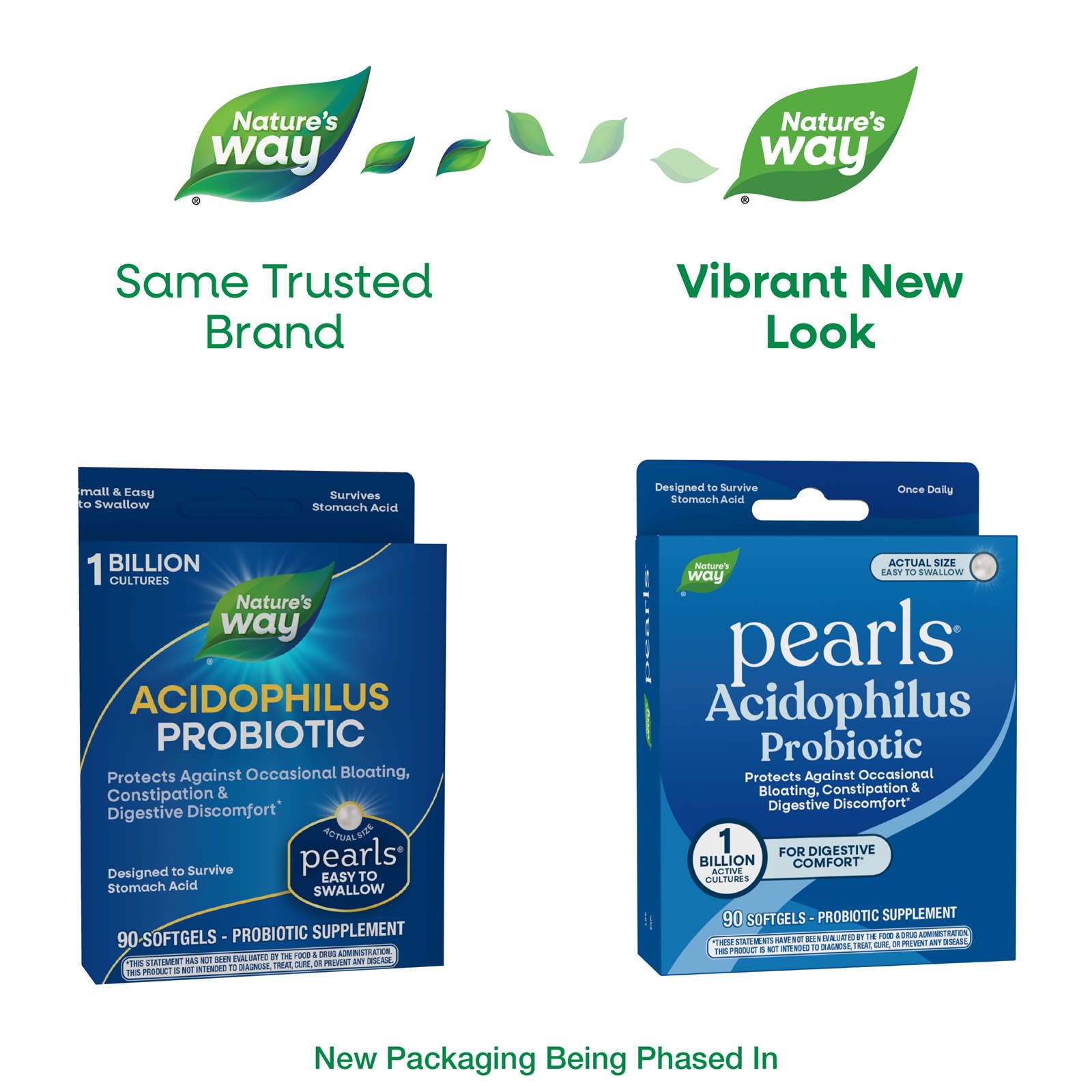 Nature's Way Pearls, Acidophilus Probiotic – 90 capsules molles — étiquette 1