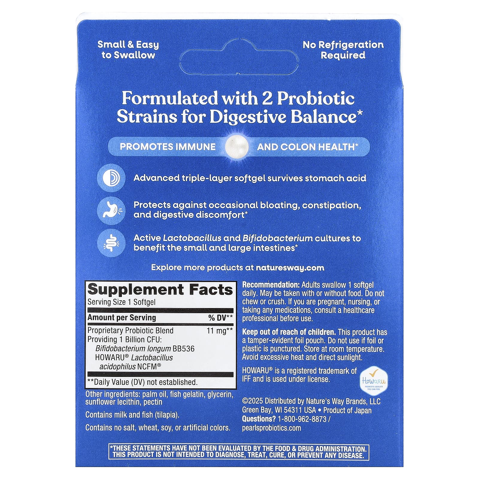 Nature's Way Pearls, Acidophilus Probiotic – 90 capsules molles — photo 2 sur 2