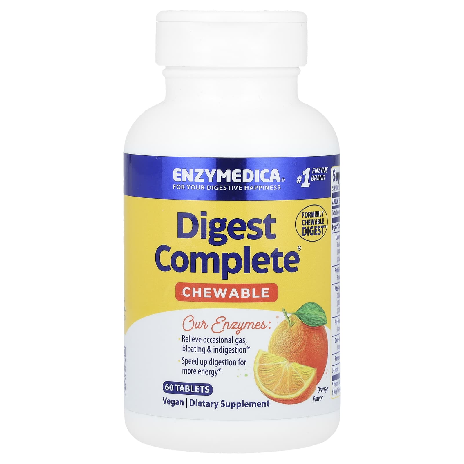 Enzymedica Digest Complete Chewable – Orange – 60 comprimés — Tunisie