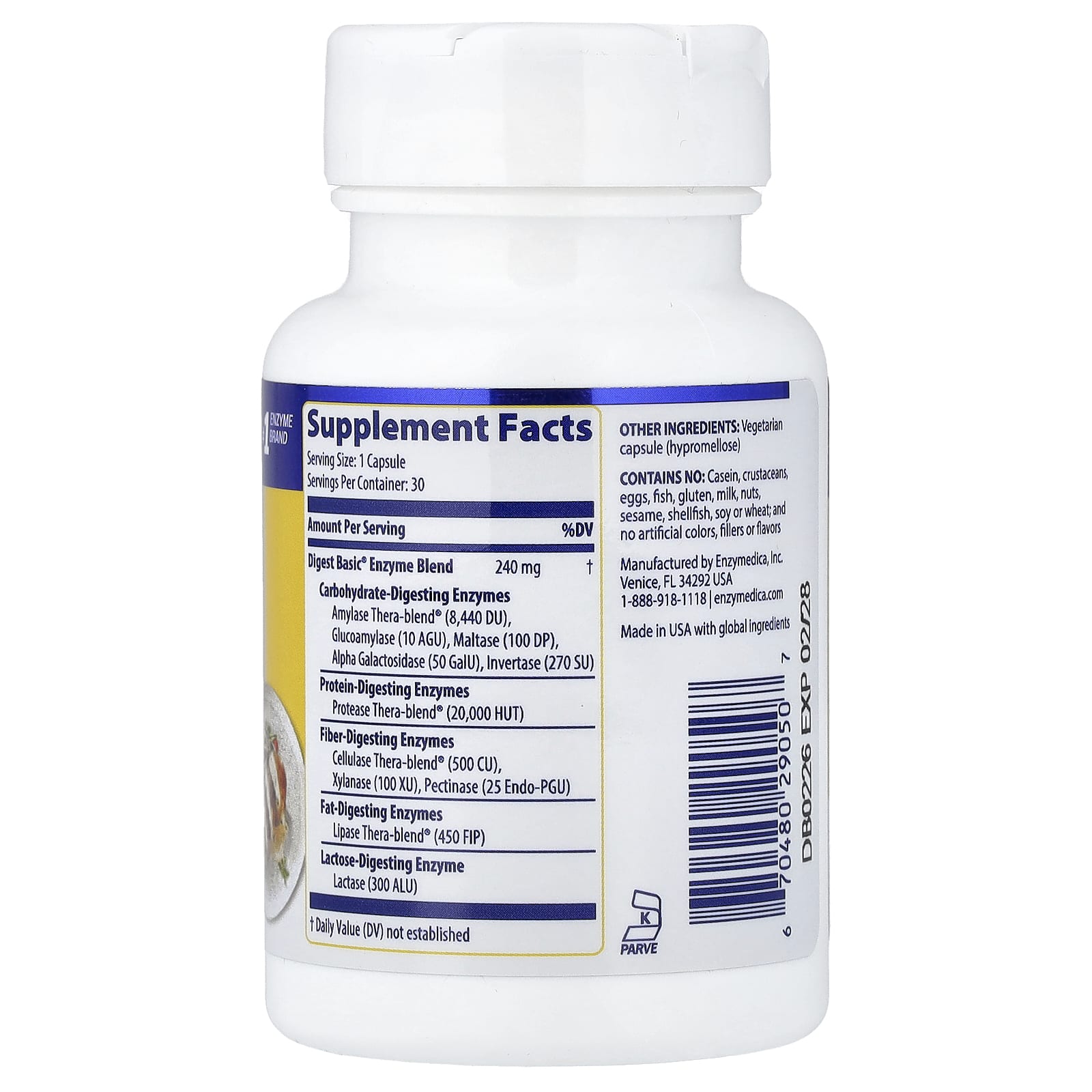 Enzymedica Digest Basic – 30 gélules — photo 2 sur 2