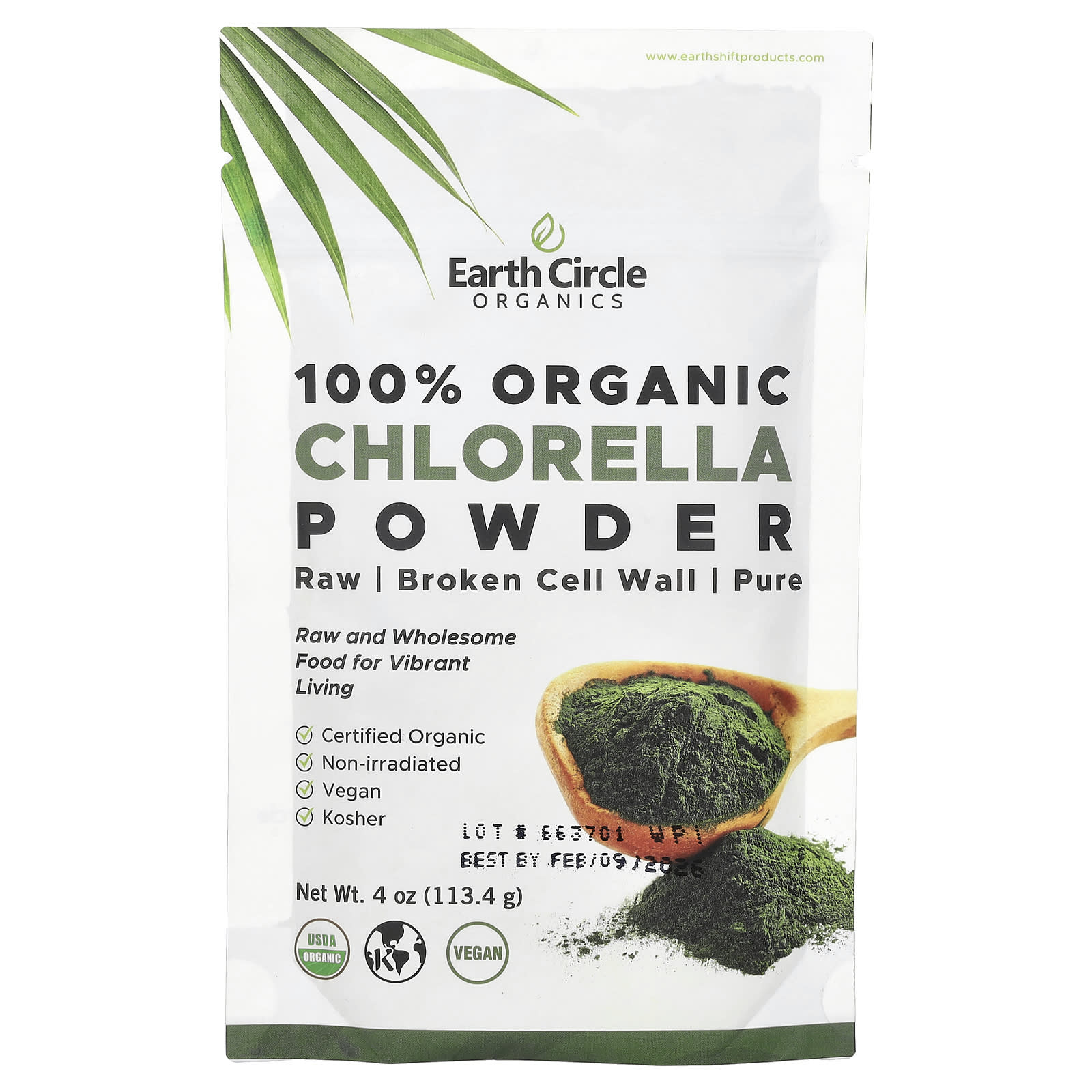 Earth Circle Organics 100% Organic Chlorella Powder – 113,4 g — Tunisie
