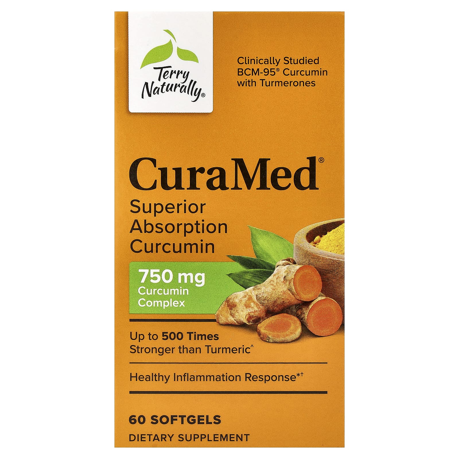 Terry Naturally CuraMed, Superior Absorption Curcumin – 750 mg – 60 capsules molles — Tunisie