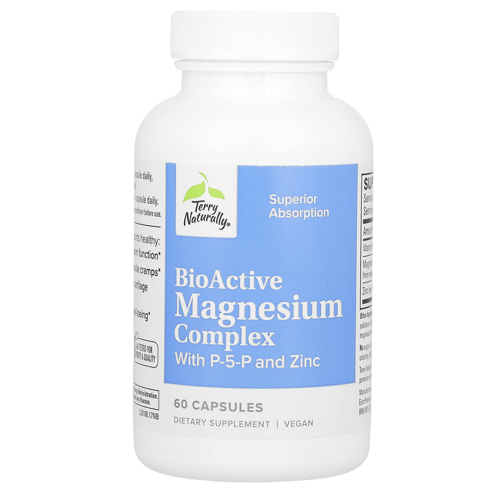 Terry Naturally BioActive Magnesium Complex with P-5-P and Zinc – 60 gélules — Tunisie
