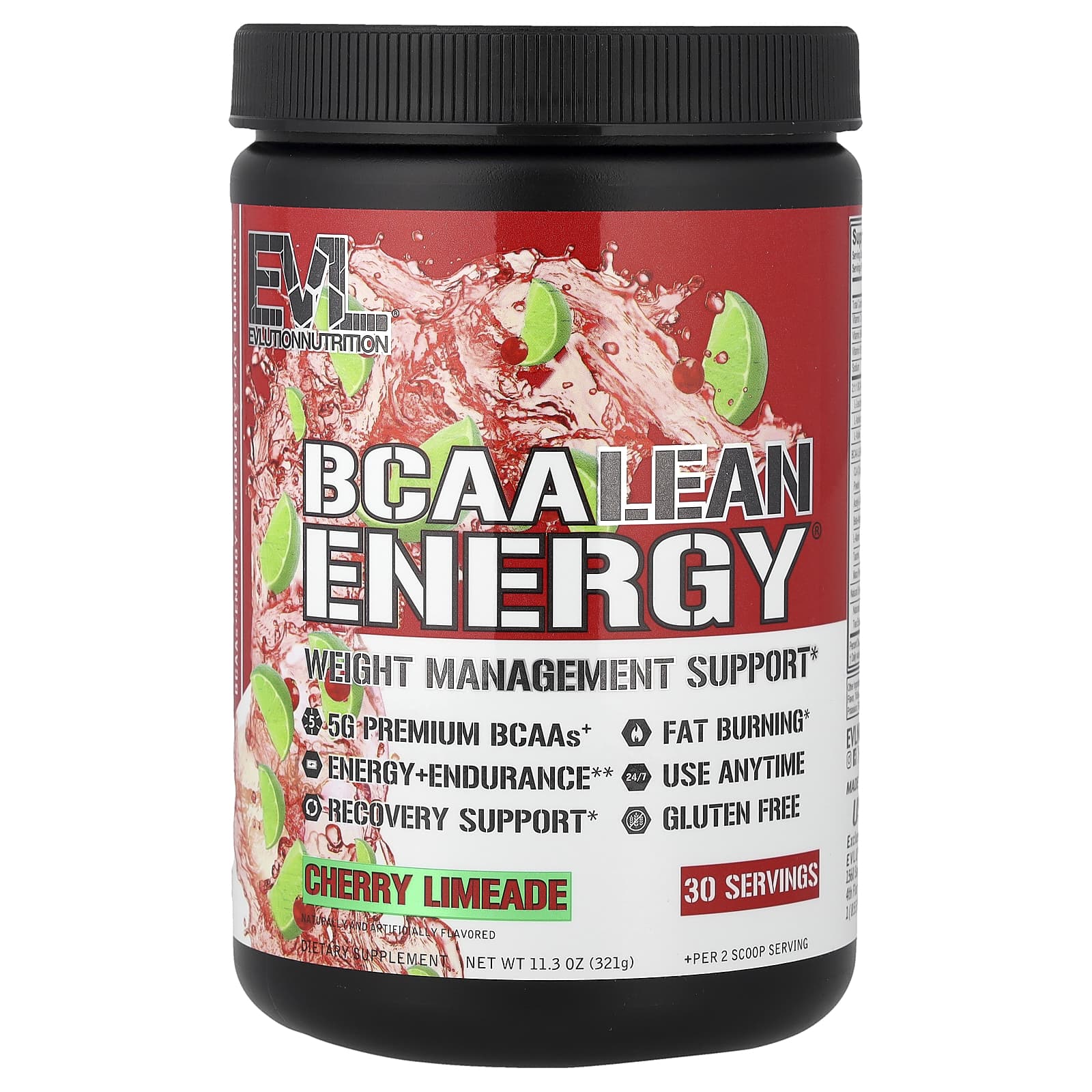 EVLution Nutrition BCAA Lean Energy – Cherry Limeade – 321 g — Tunisie