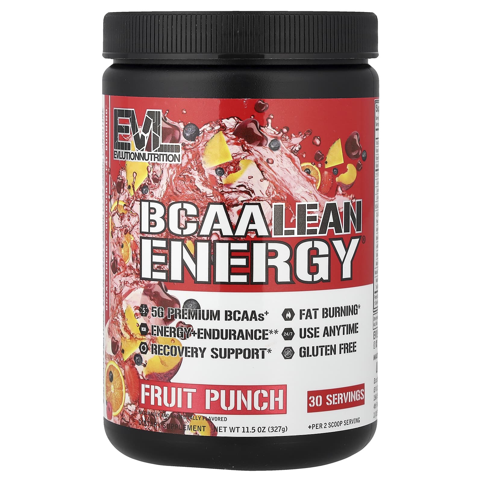 EVLution Nutrition BCAA Lean Energy – Fruit Punch – 327 g — Tunisie
