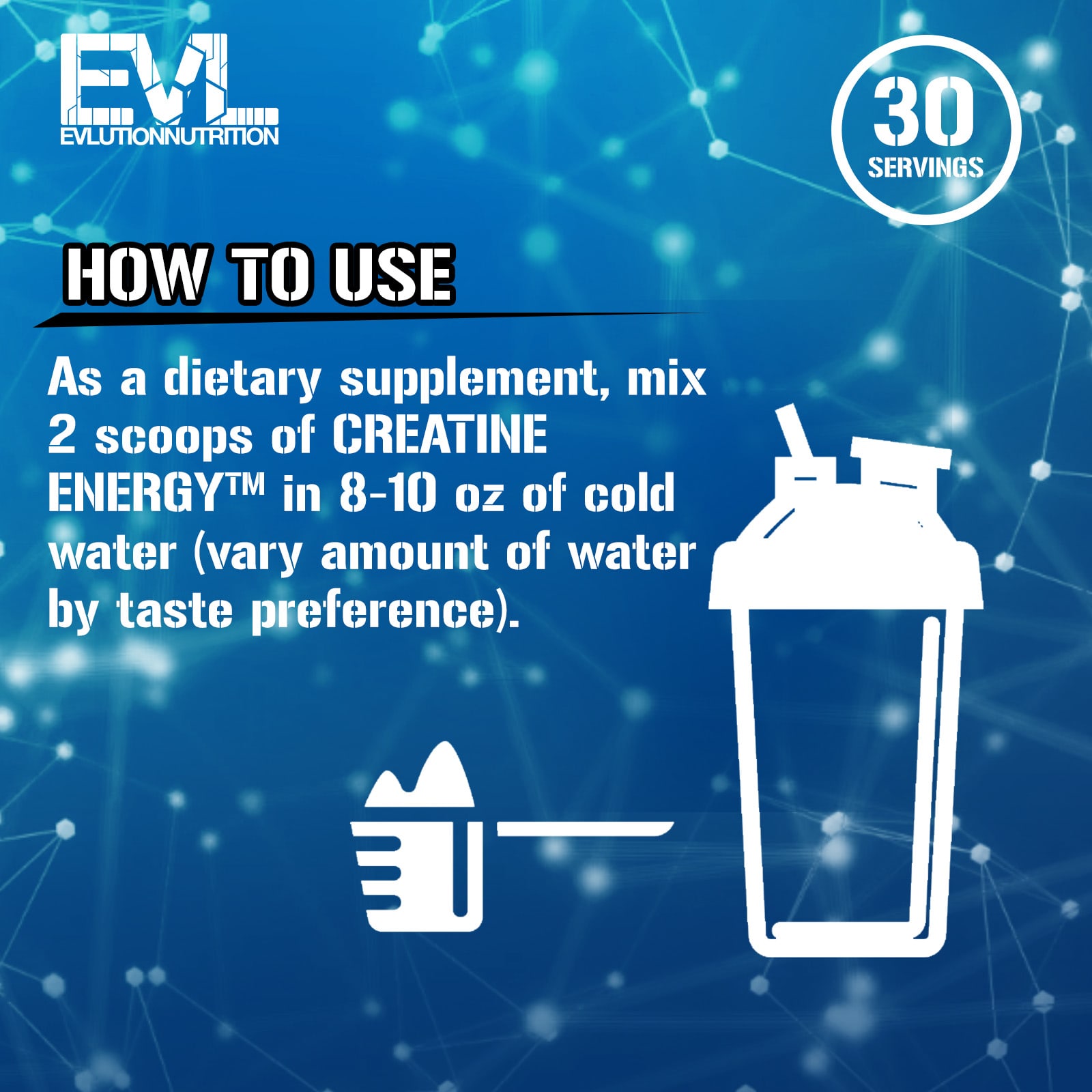 EVLution Nutrition Creatine Energy – Fruit Punch – 282 g — étiquette 2