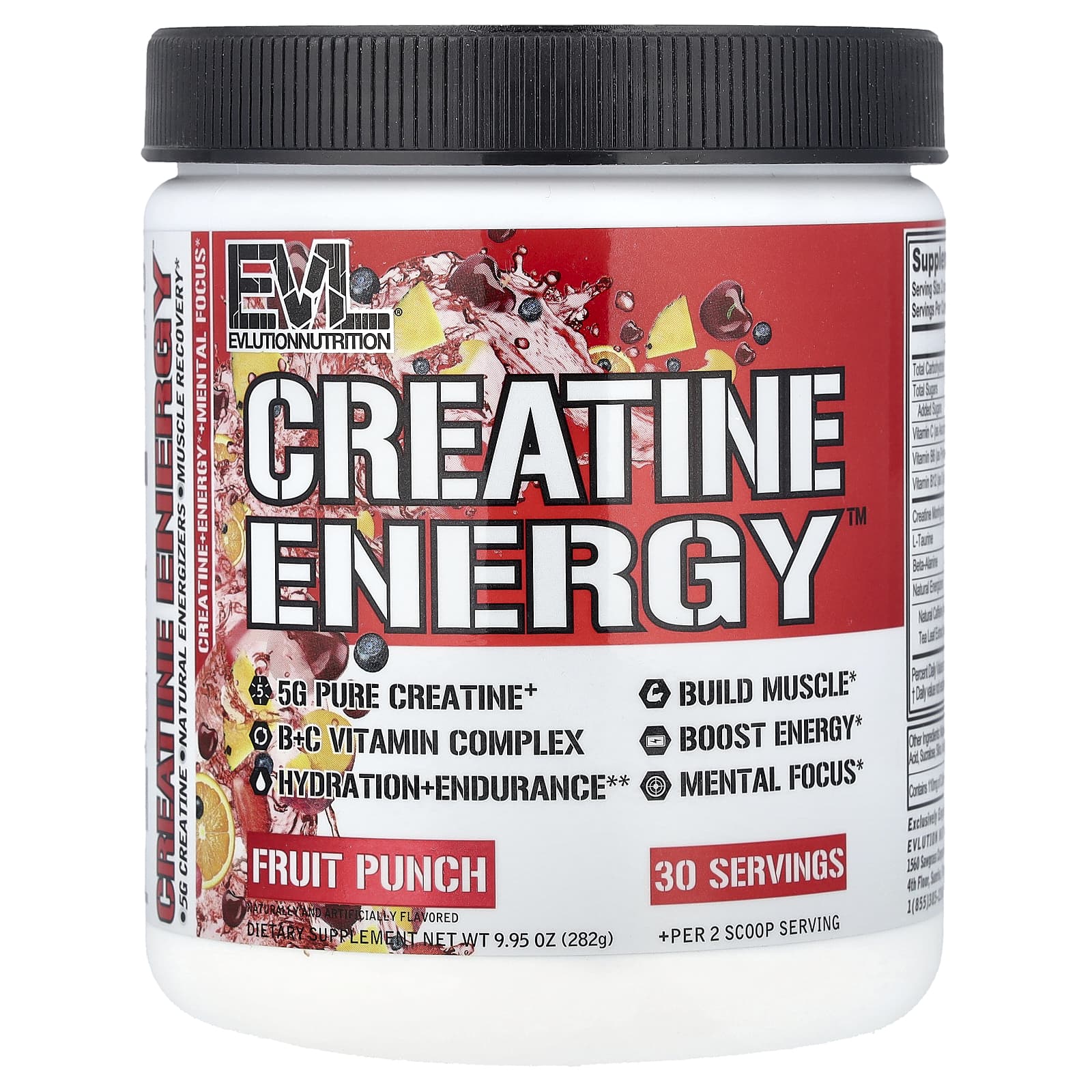 EVLution Nutrition Creatine Energy – Fruit Punch – 282 g — Tunisie