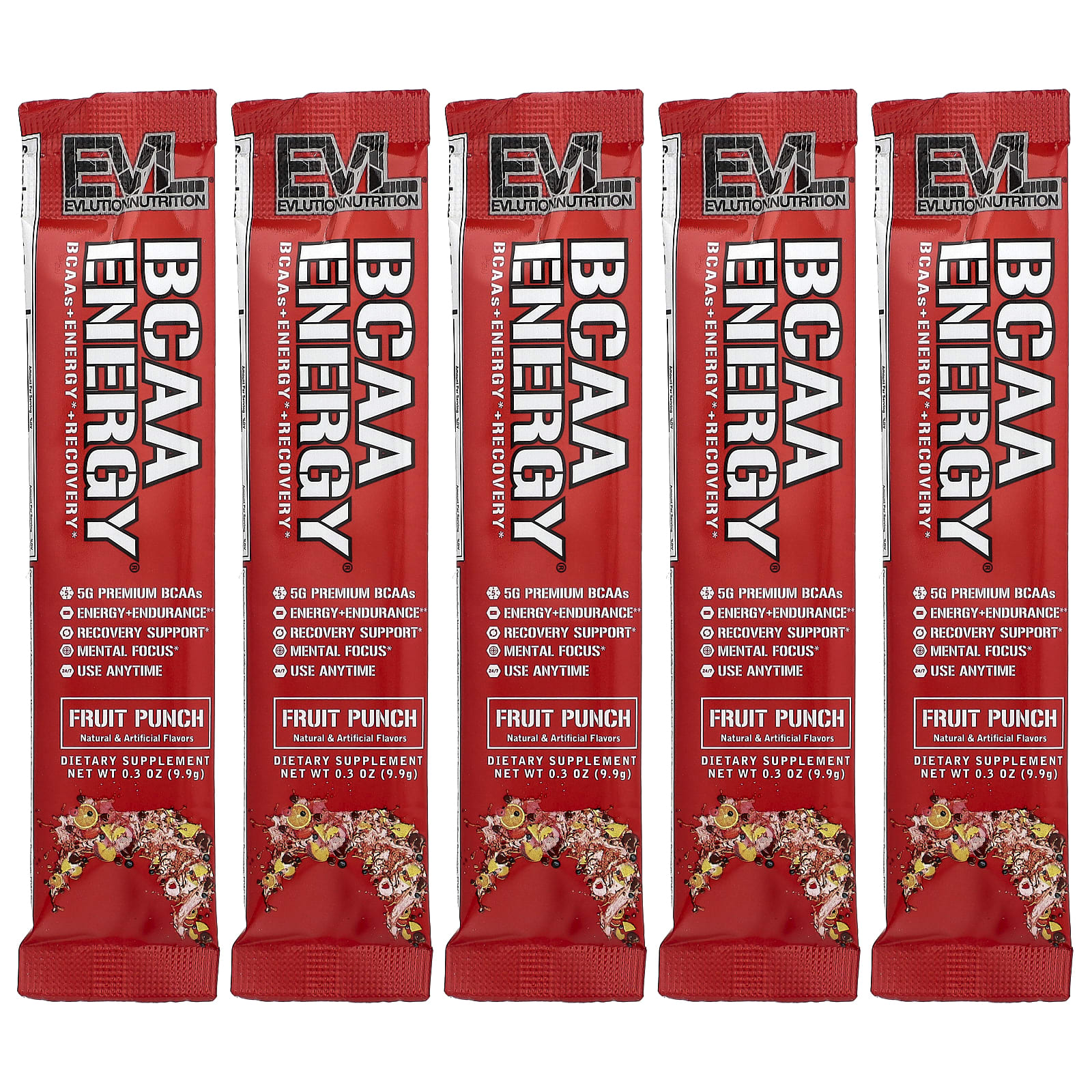 EVLution Nutrition BCAA Energy – Fruit Punch – 9,9 g — Tunisie