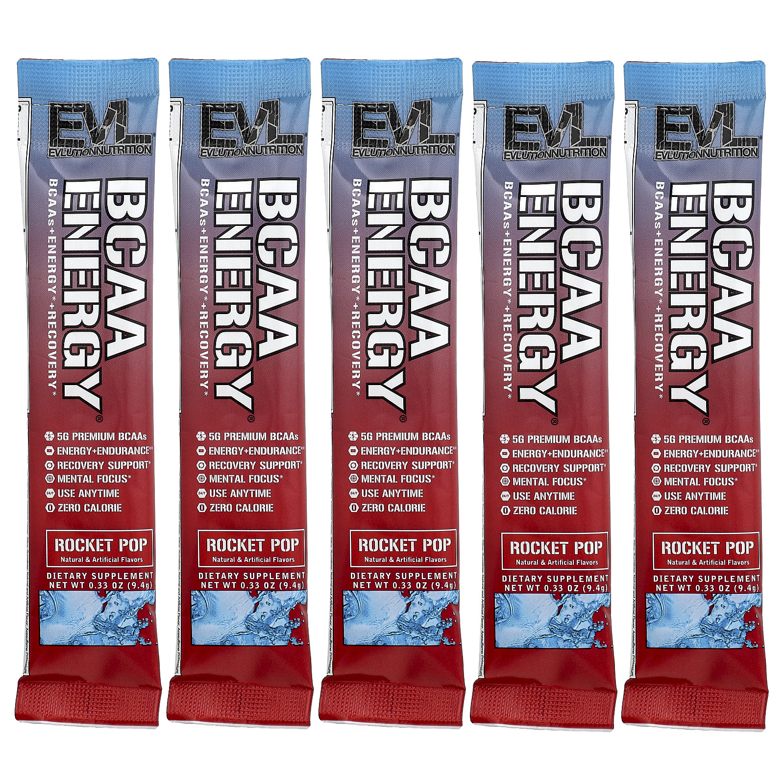 EVLution Nutrition BCAA Energy, Rocket Pop – 9,4 g — Tunisie