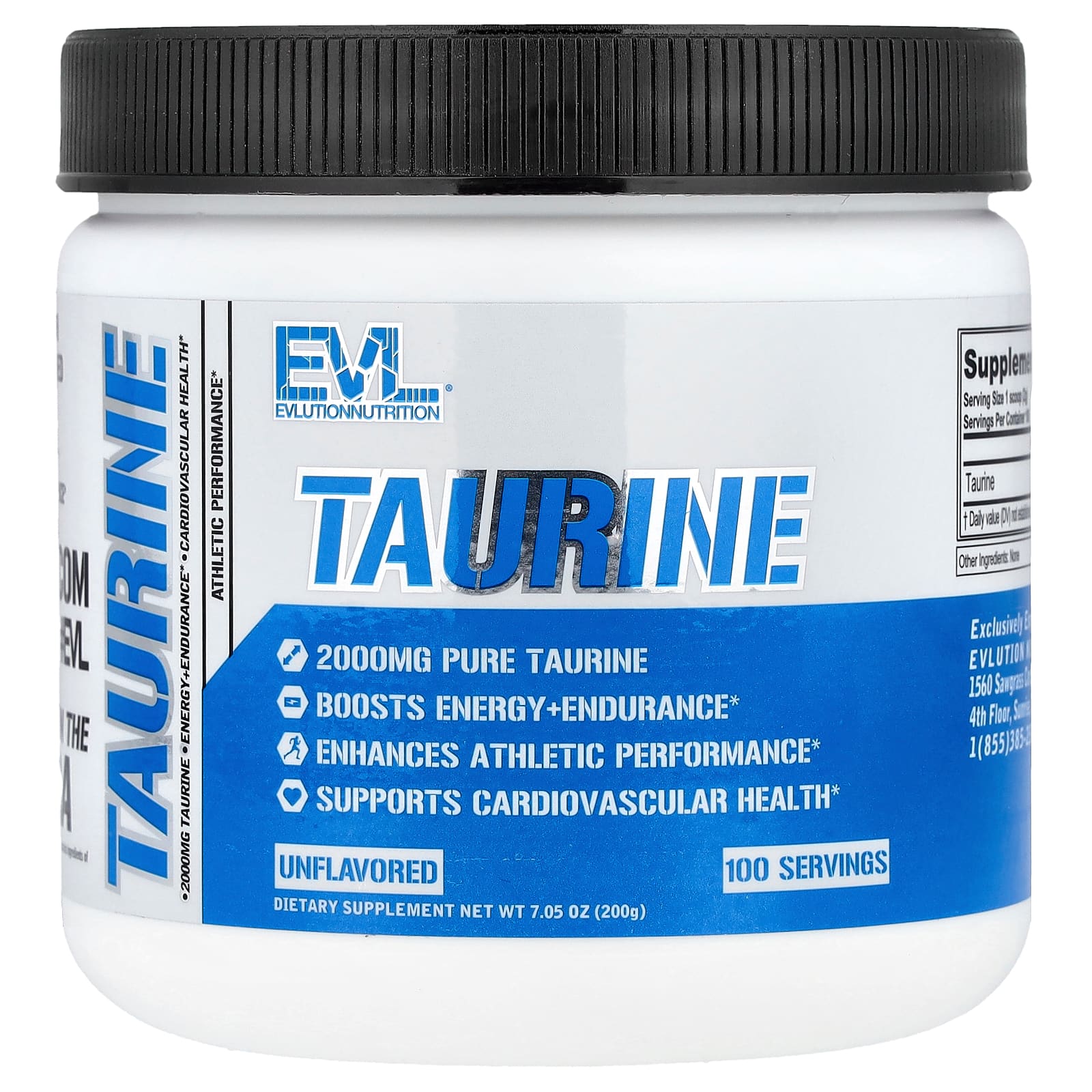 EVLution Nutrition Taurine – Sans arôme – 200 g — Tunisie