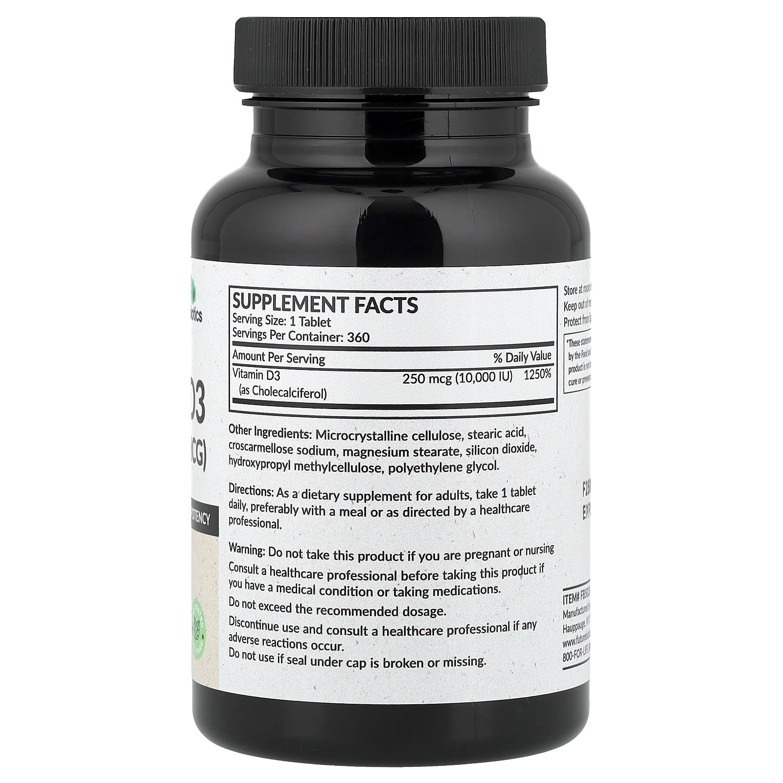 Futurebiotics Vitamin D3 – 360 comprimés — photo 2 sur 2