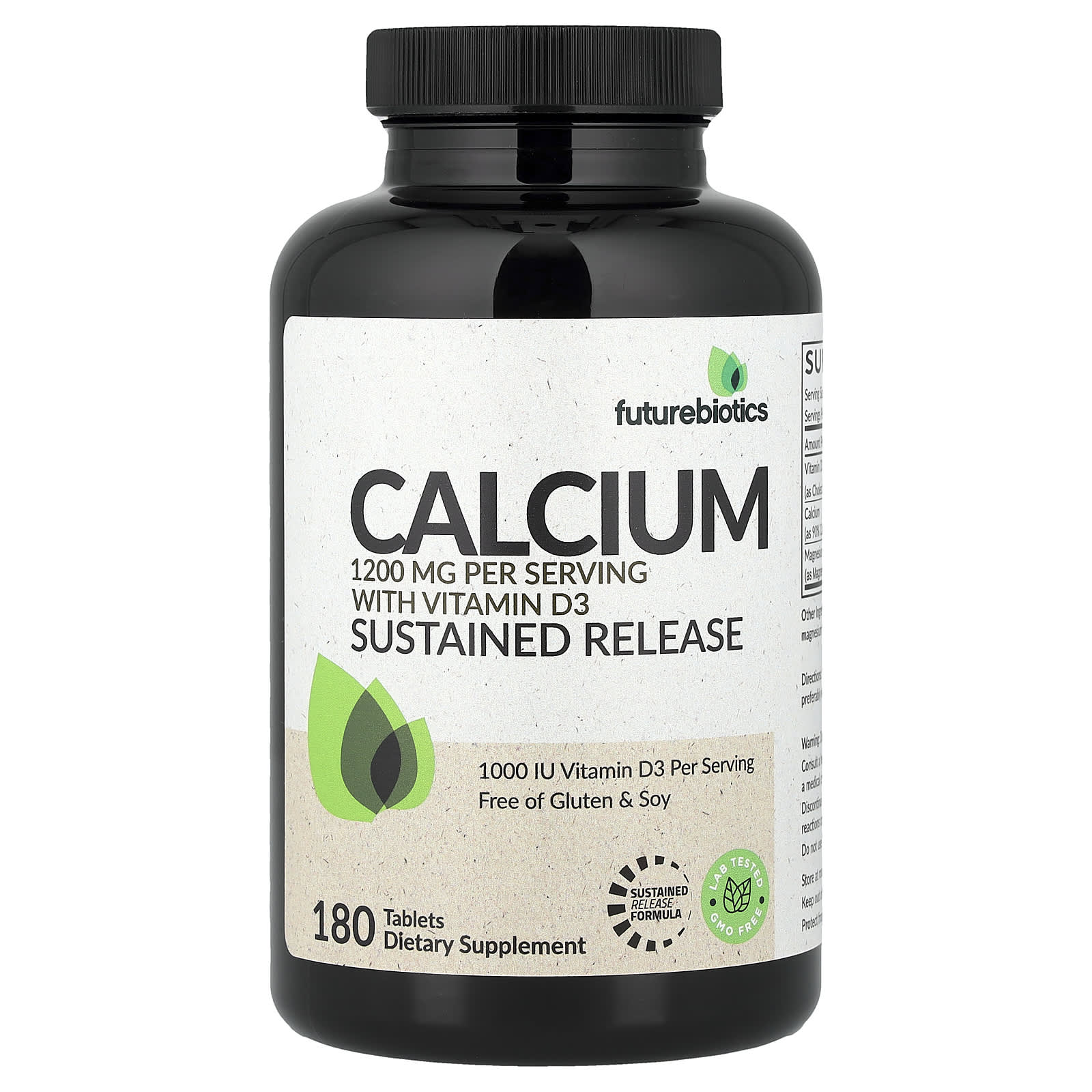 Futurebiotics Calcium With Vitamin D3, Sustained Release – 180 comprimés — Tunisie