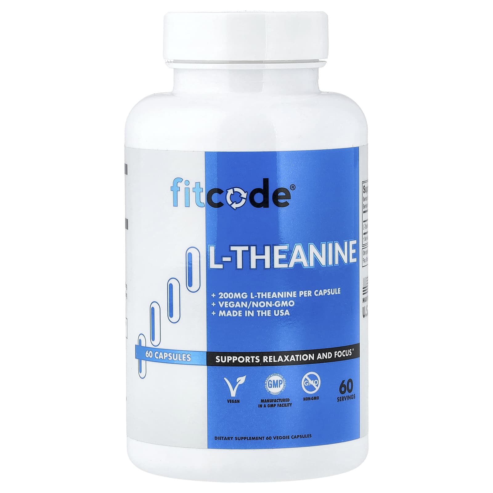 fitcode L-Theanine – 60 gélules végétales — Tunisie