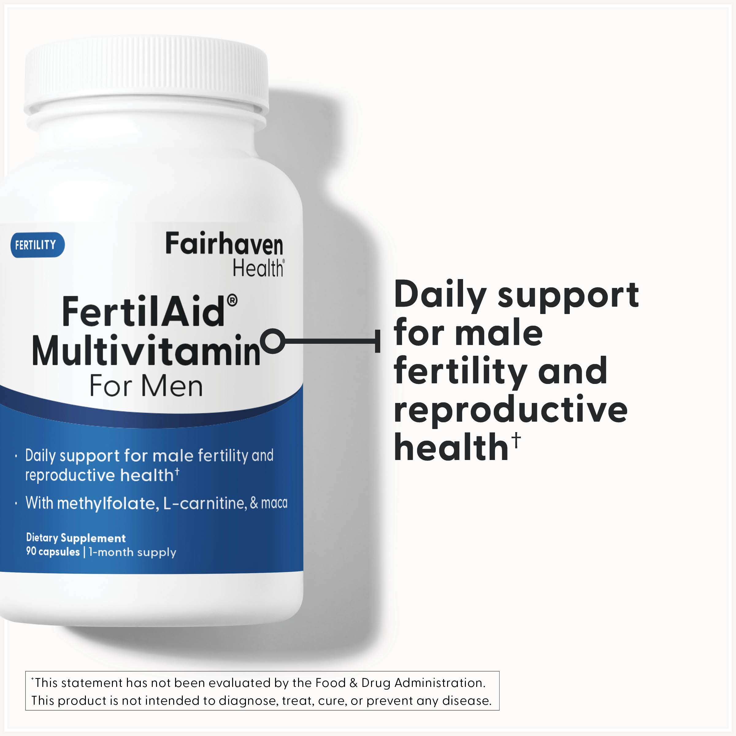 Fairhaven Health FertilAid Multivitamin for Men – 90 gélules — étiquette 1