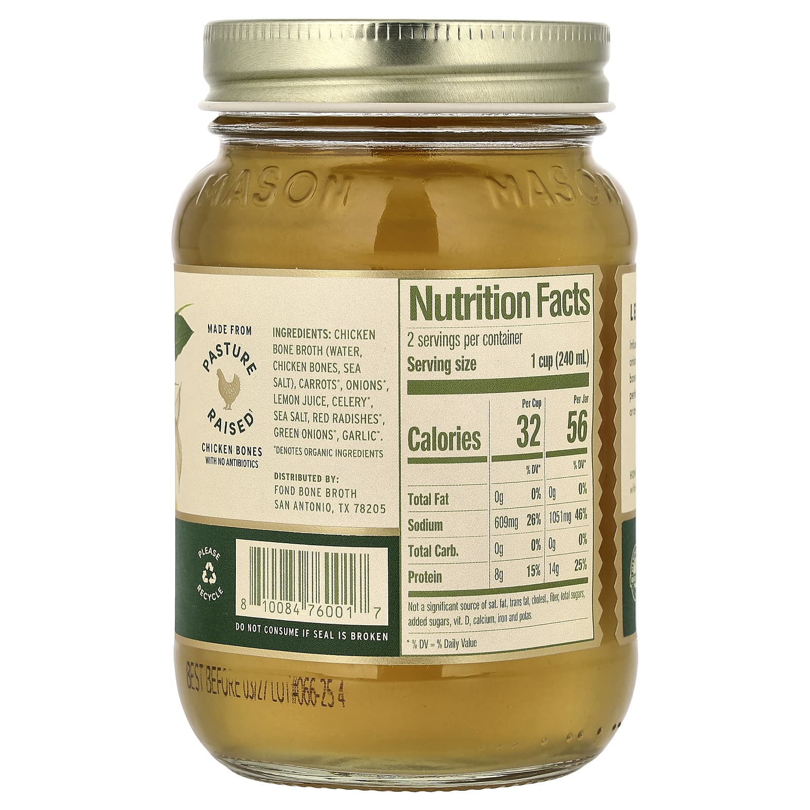 FOND Bone Broth Chicken Bone Broth – Lemon & Garlic – 414 ml — photo 2 sur 2