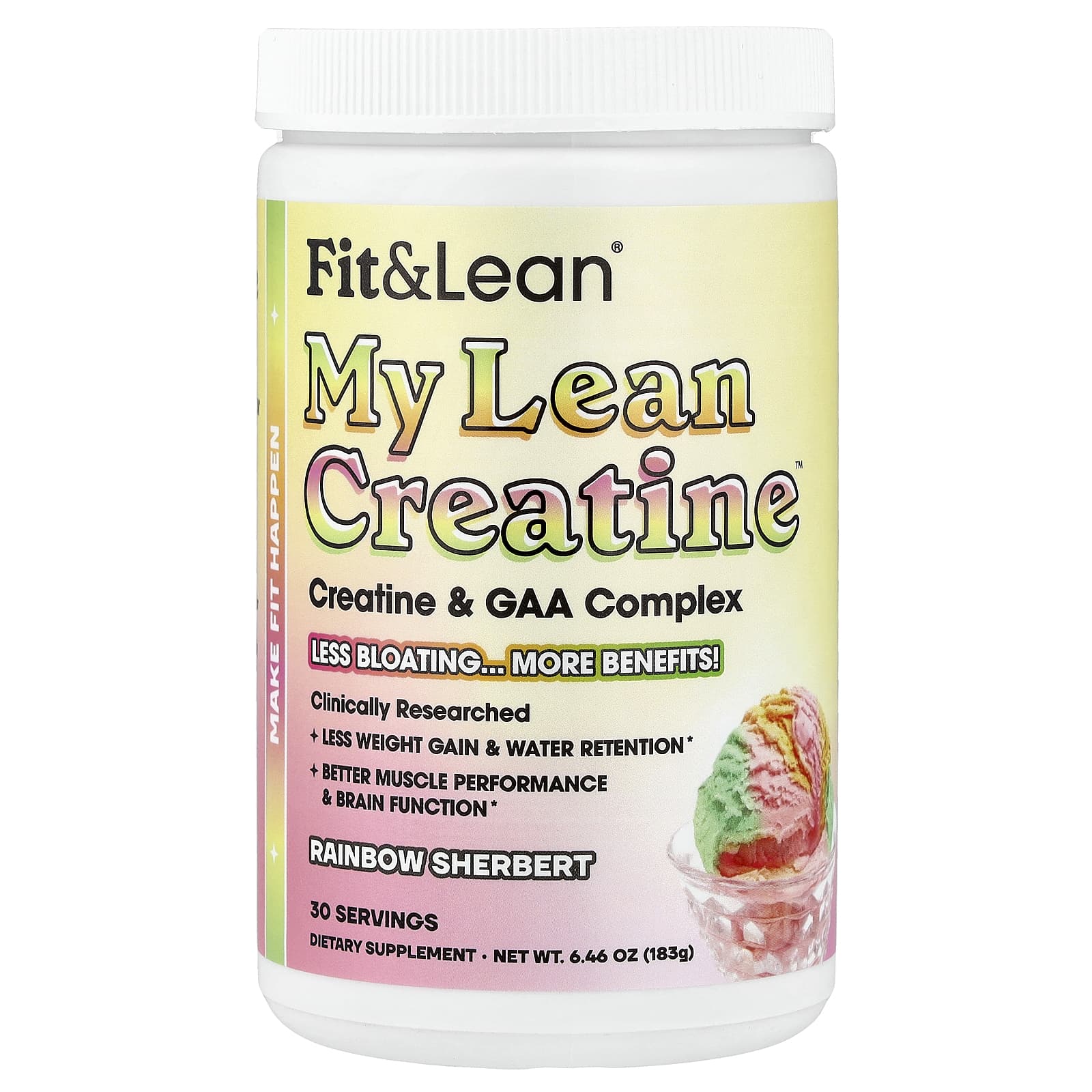 Fit & Lean My Lean Creatine, Rainbow Sherbert – 183 g — Tunisie